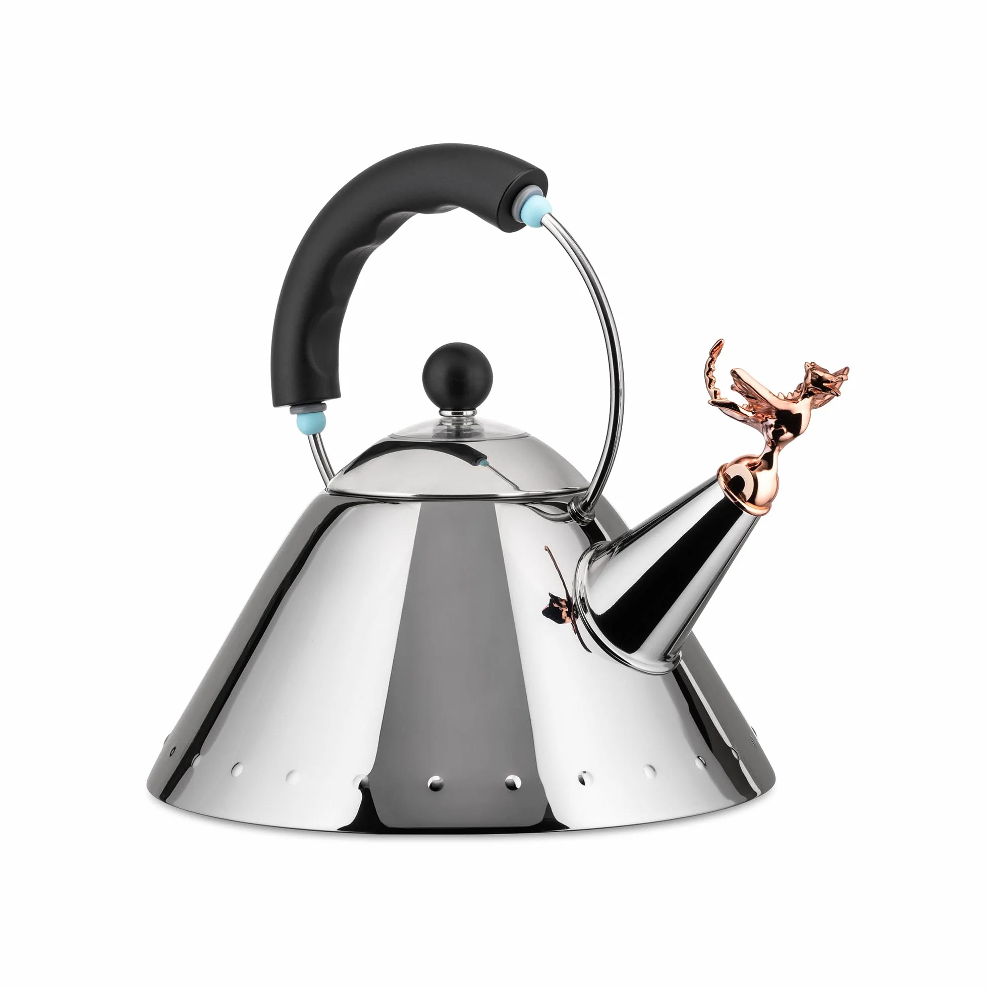 Alessi Tea Rex Design Czajnik z Uchwytem i Gwizdkiem w Kształcie Smoka, Czarny, 2 l