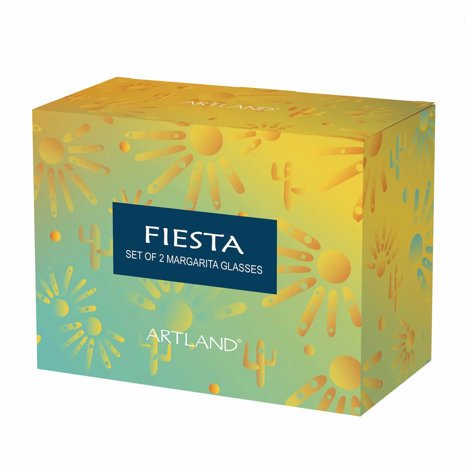 ARTLAND Szklanki Fiesta Margarita Zestaw 2 szt Ręcznie robione wyroby szklane