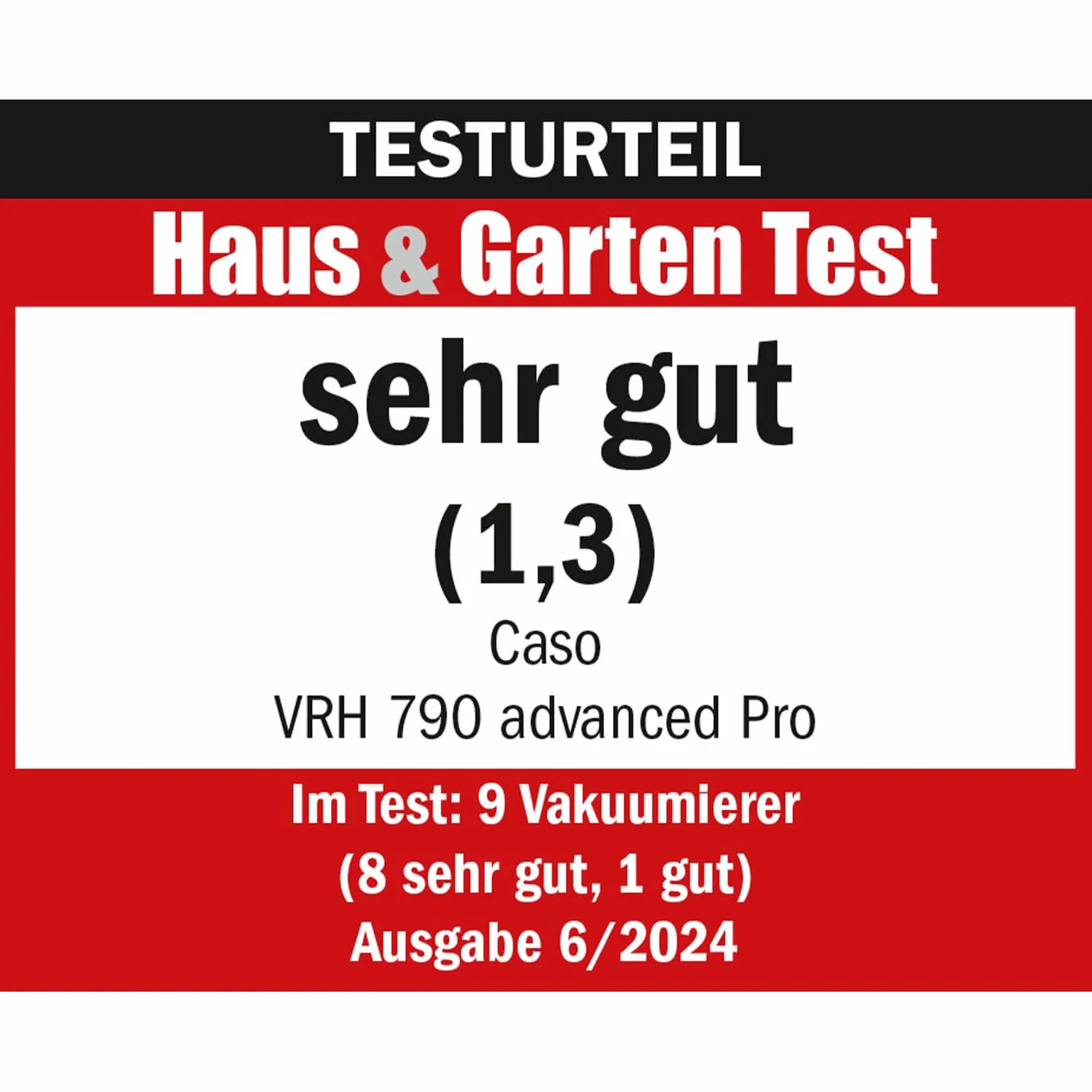 CASO VRH 790 advanced Pro – bardzo dobry wynik testu, do 200 procesów pakowania próżniowego non-stop, z opatentowaną funkcją CASOTEK Liquid z podwójnym szwem spawalniczym, w zestawie worki próżniowe