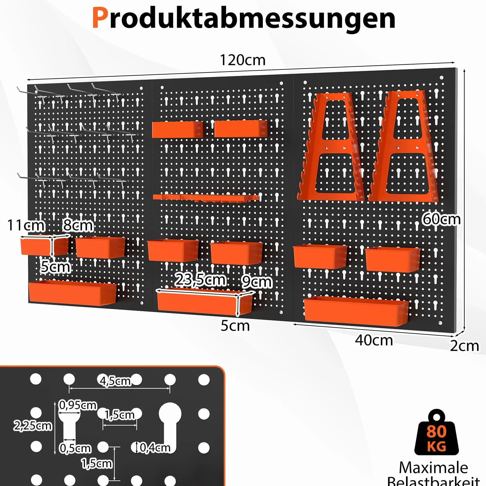 COSTWAY Ścianka narzędziowa 120 x 60 x 2 cm, perforowana ścianka warsztatowa z 9 szufladami do przechowywania, uchwytami na narzędzia i haczykami, metalowa ścianka narzędziowa z akcesoriami, garaż