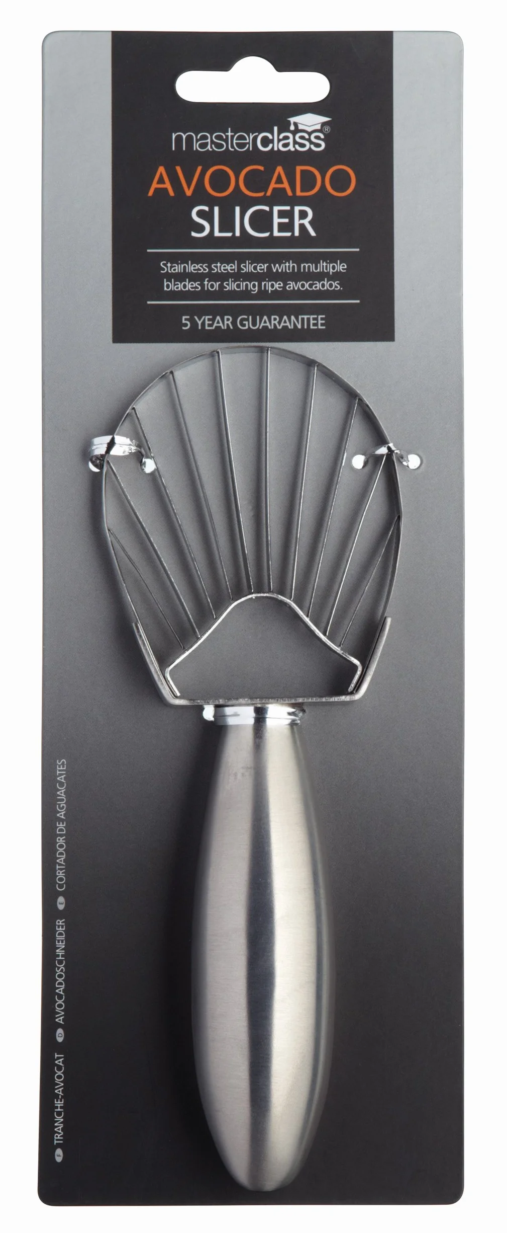 MasterClass Krajalnica i łyżka do awokado ze stali nierdzewnej, 18 cm (7"), srebrna