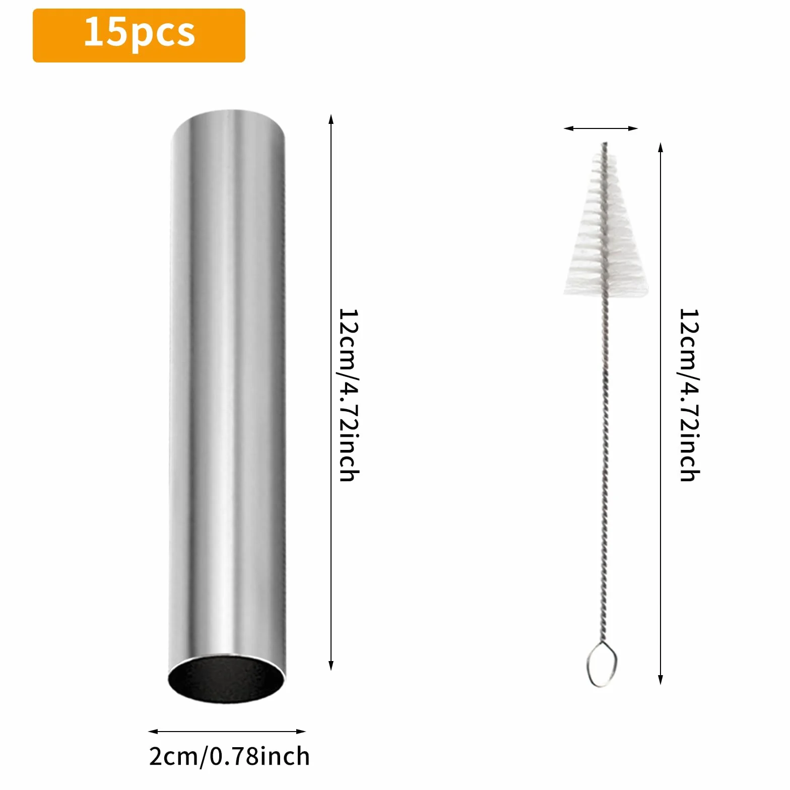 Zestaw form do cannoli - 15 sztuk form ze stali nierdzewnej, rurki 12 cm ze szczotką do czyszczenia, nieprzywierające formy na schillerlockeny, formy do rolek piankowych, forma na croissanty