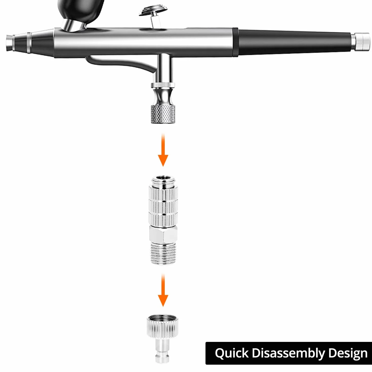 QWORK® 5 sztuk 1/8" adapter Airbrush, szybkozłączka Airbrush, łatwe podłączanie/odłączanie pistoletów natryskowych i sprężarek powietrza