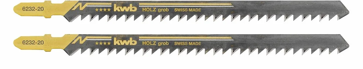 kwb 2 x brzeszczoty do drewna 623220 (grube, bimetalowe, ekstra długość 152 mm, trzpień wpustowy, T344D) i m.in. do Einhell RT-JS 85
