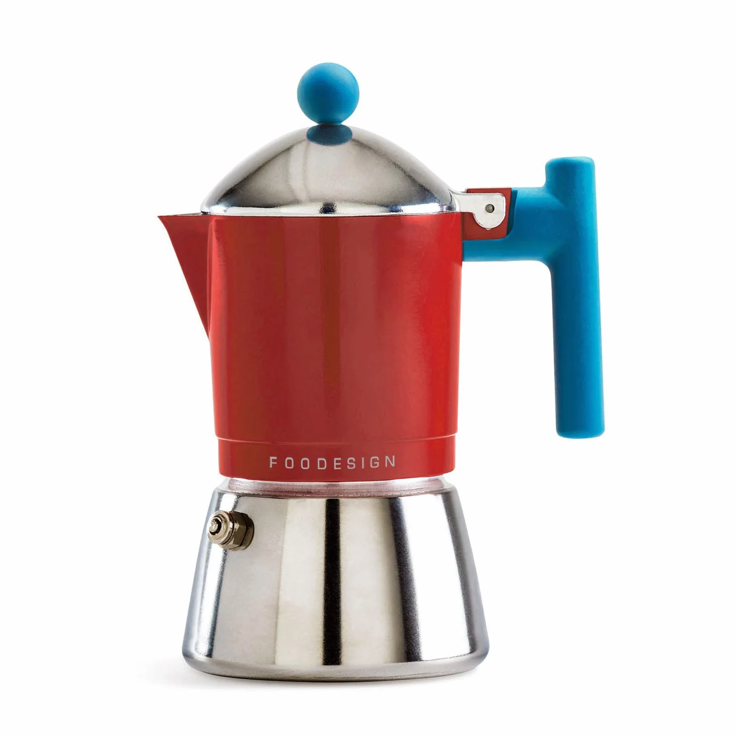 Moka Cocca zaparzacz do espresso na 3 filiżanki, nowoczesne wzornictwo, na gaz i indukcję, czajnik z bimateriału