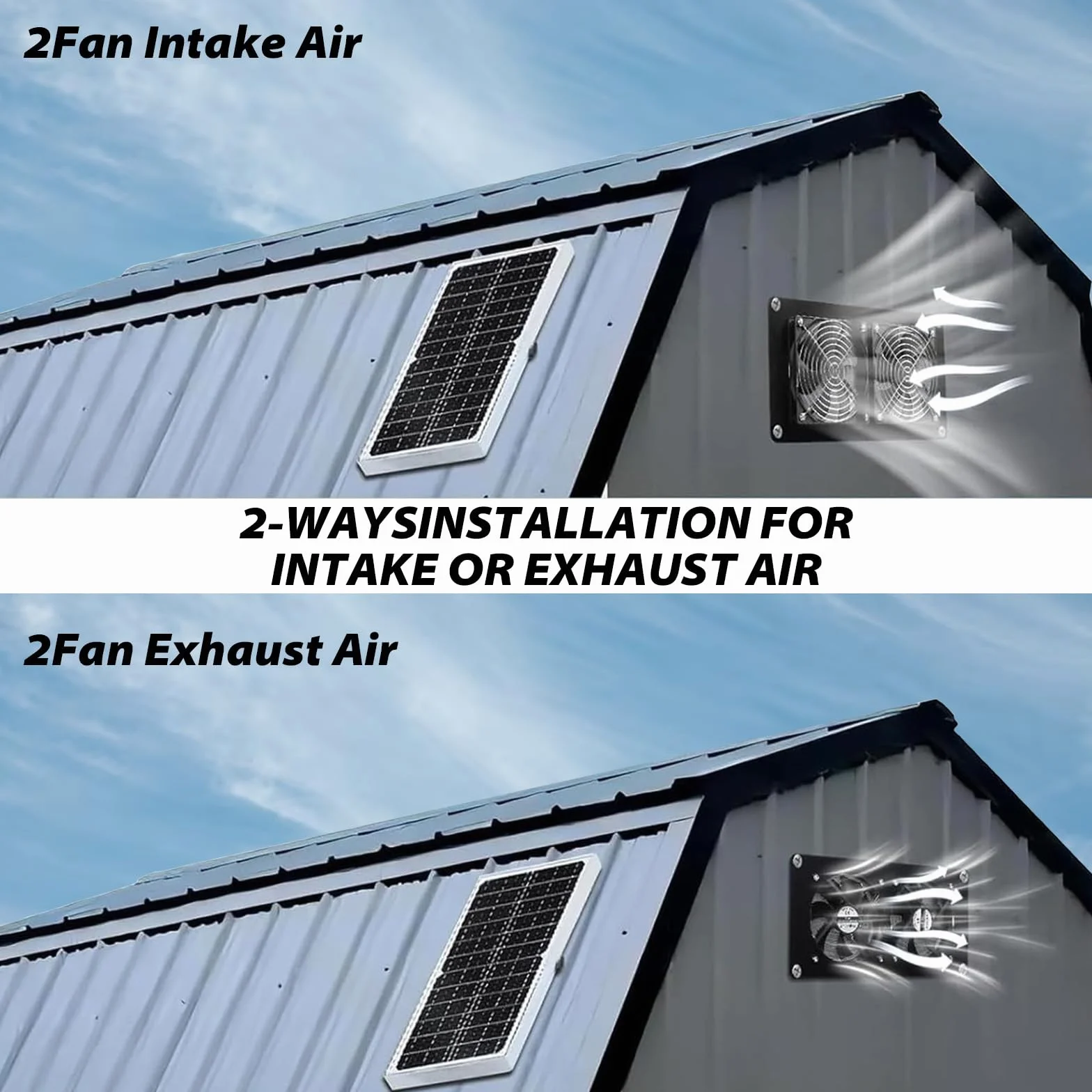Solarny Wentylator Wyciągowy 12 V 10 W, Podwójny Wodoszczelny z Paneli Słonecznych do Małych Kurników, Szklarni, Szopy, Domków dla Zwierząt