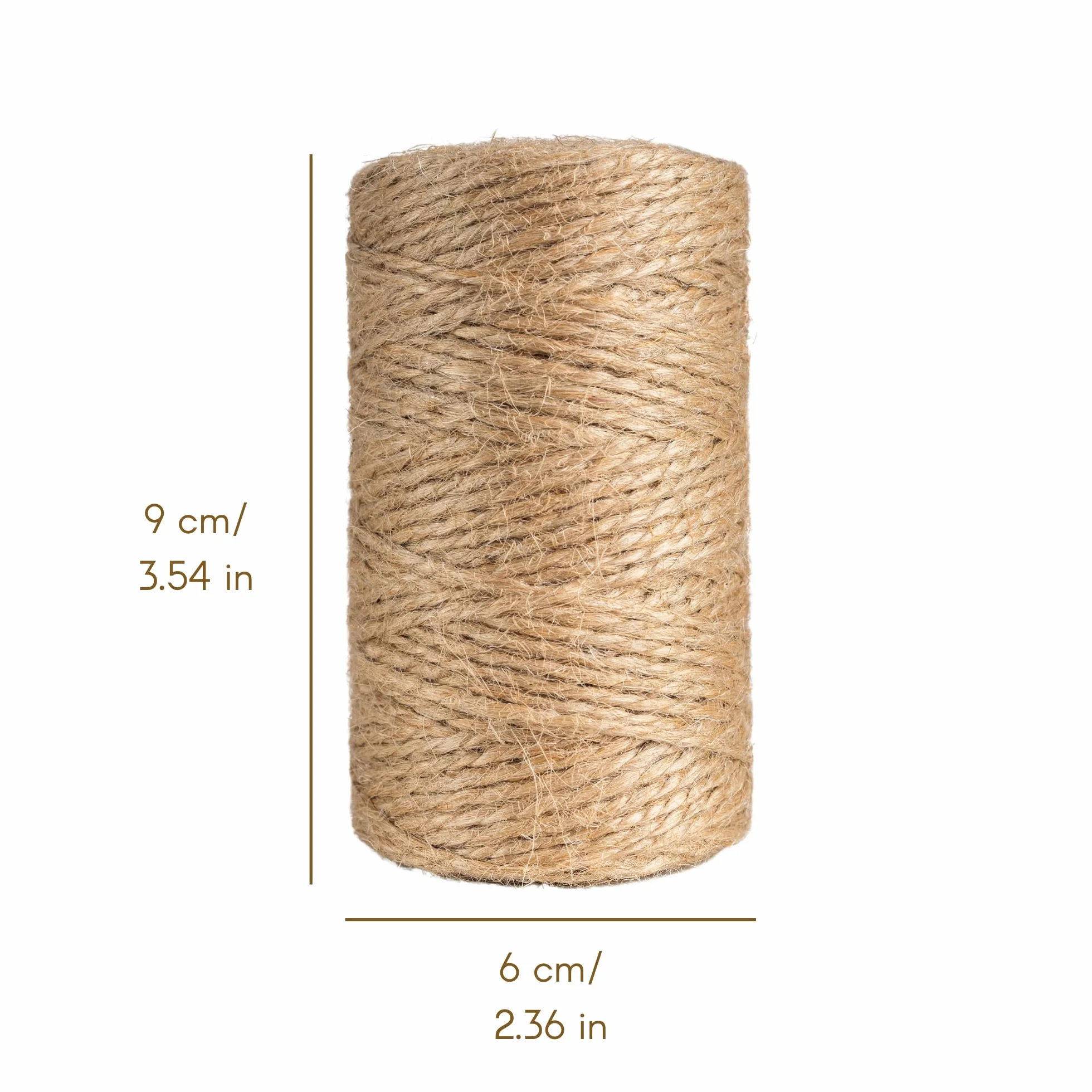 Creative Deco Naturalny Sznurek Jutowy Brązowy 2-3 mm | 50m | Mocny Sznurek Skręcony z 3 Nici | Idealny do Dekoracji, Prac Artystycznych, Rękodzieła, Pakowania Prezentów, do Kwiatów