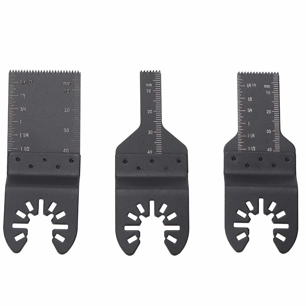 3 Szt. Metal Wood Oscylacyjne Narzędzie Wielofunkcyjne 10mm Narzędzie Wielofunkcyjne Quick Release Dokładność Brzeszczoty ze Stali Wysokowęglowej Narzędzie Tnące do Metalu Drewno z Tworzywa Sztucznego
