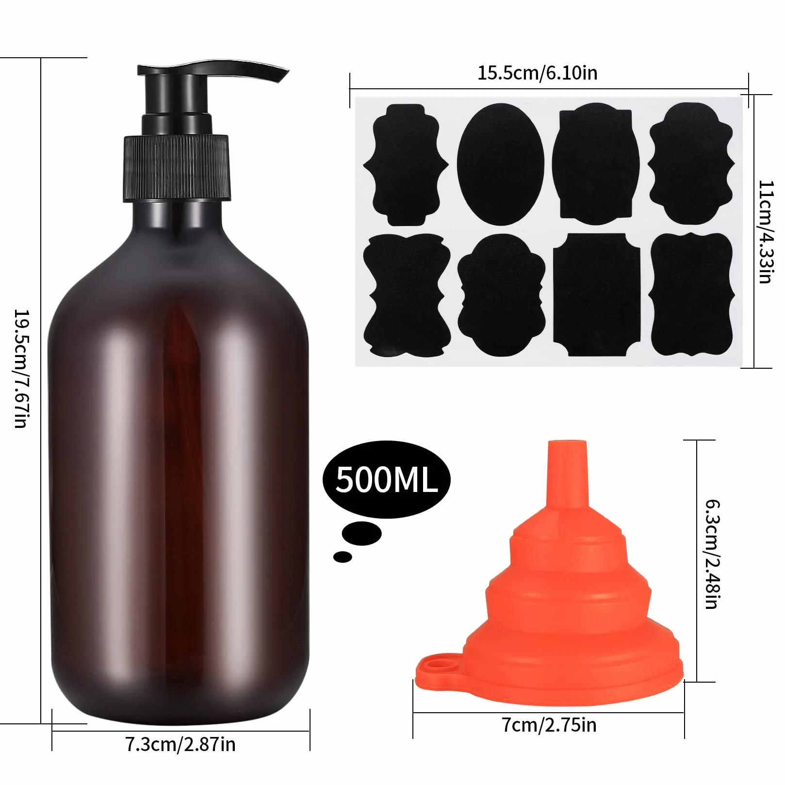 2 szt.Dozownik mydła 500 ml, butelki do szamponu do napełniania, pusty dozownik z pompką, dozownik pompki, dozownik płynu do mycia naczyń, do kuchni i łazienki
