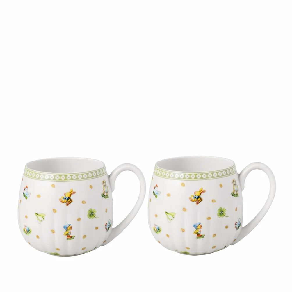 Villeroy & Boch Easter Delight zestaw 2 kubków z uchem porcelana Premium złote detale duże kubki do herbaty