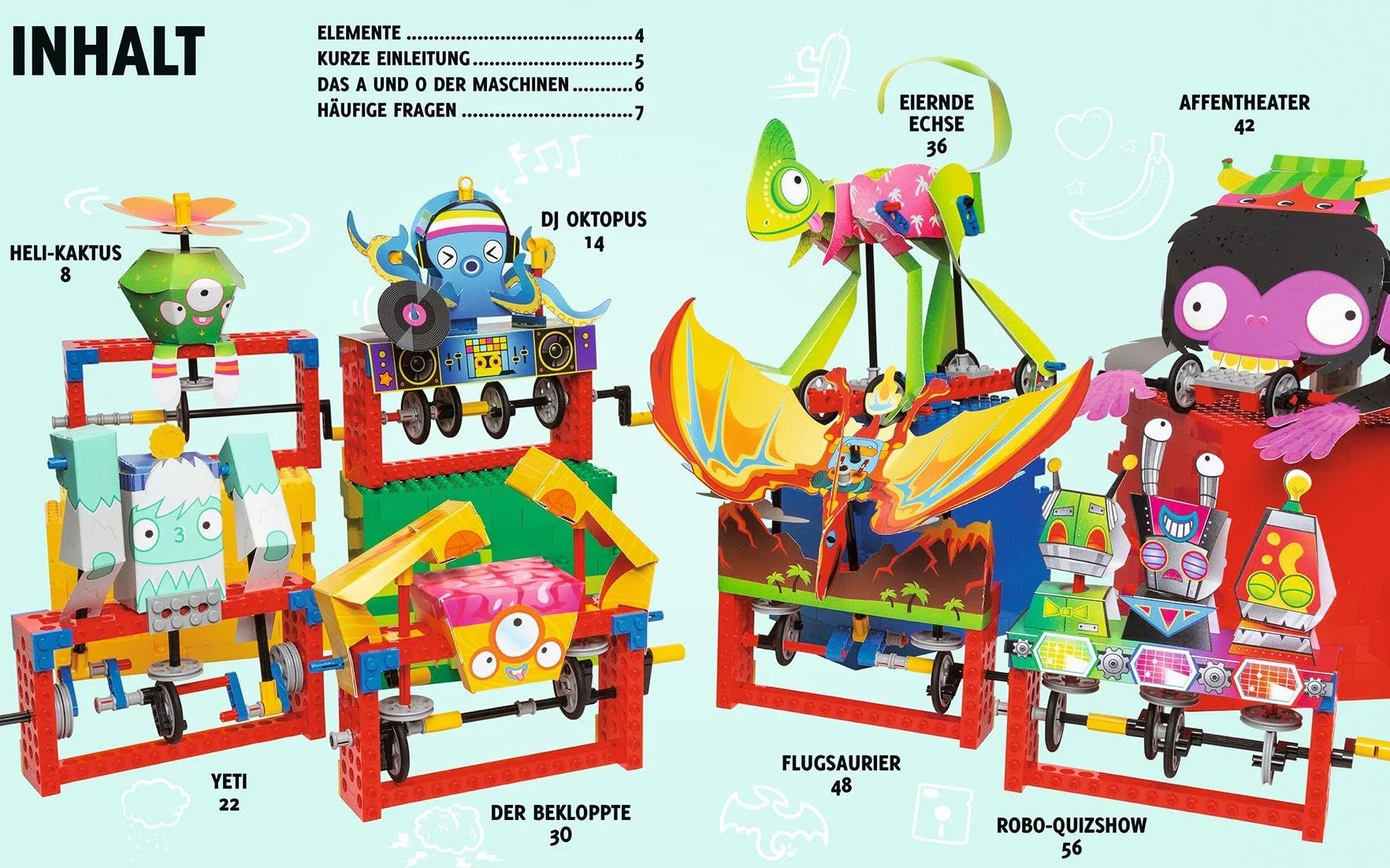 LEGO® Verrückte Maschinen: Mit 8 Modellen!: Geschenkbox mit Buch (64 Seiten), 62 LEGO® Elemente und 12 Papierbögen mit vorgestanzten Teilen