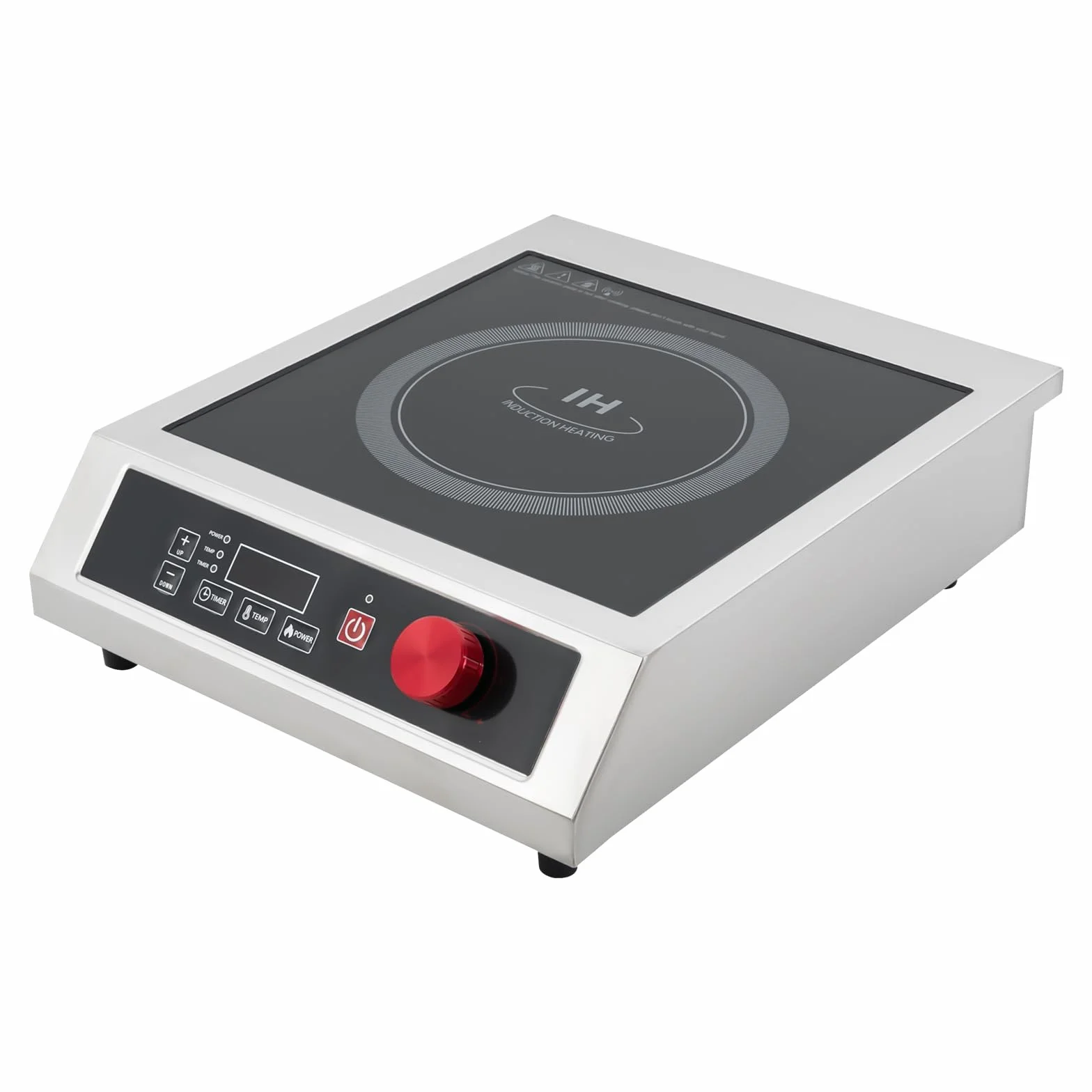 Kuchenka indukcyjna komercyjna 3500 W z wyświetlaczem LED, 10-stopniowa regulacja temperatury, czarny panel kryształowy