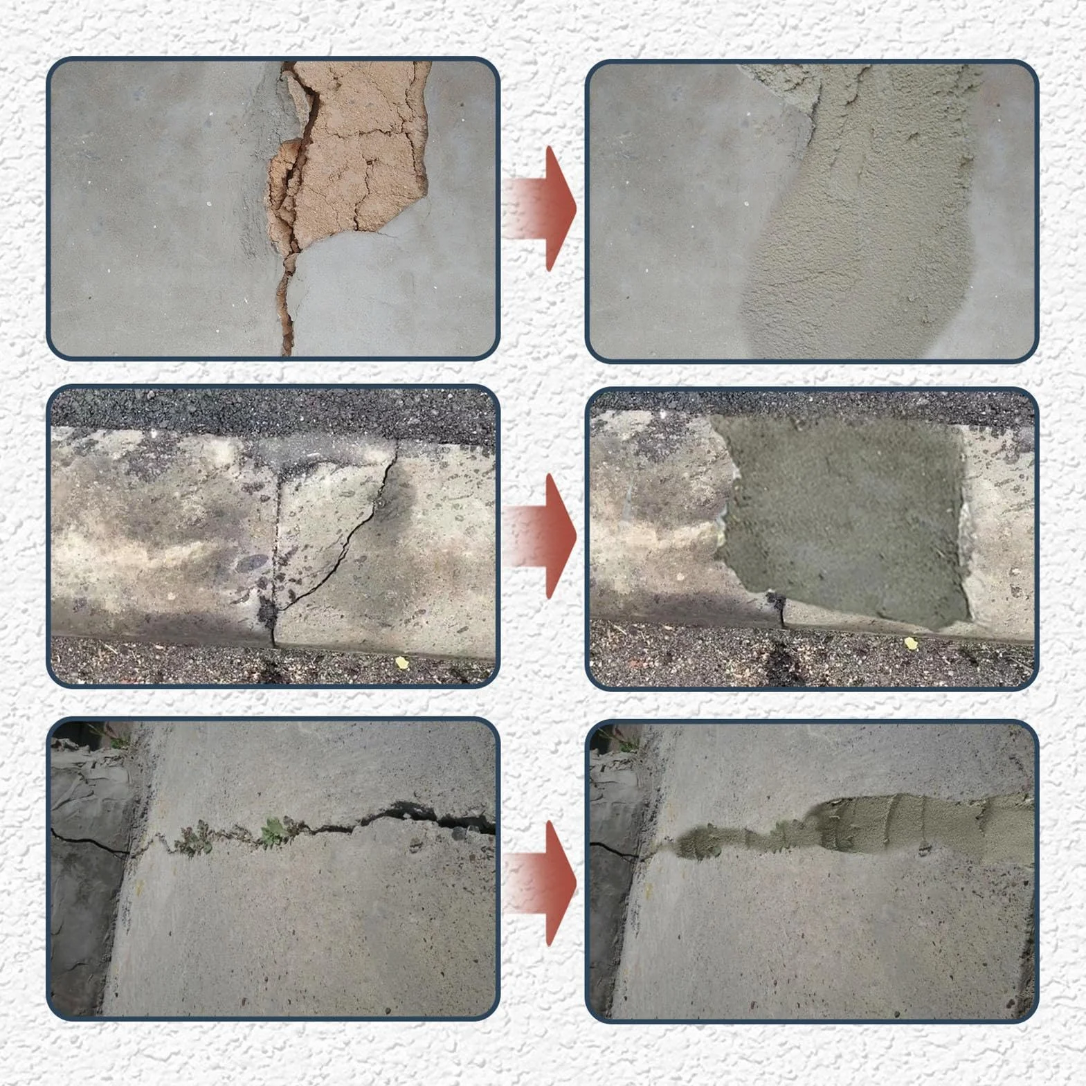 Łatki cementowe, naprawa betonu, wypełniacz otworów betonowych – wodoodporny cement naprawczy zapobiegający pękaniu, wypełniacz cementowy i uszczelniacz, odporny na warunki atmosferyczne