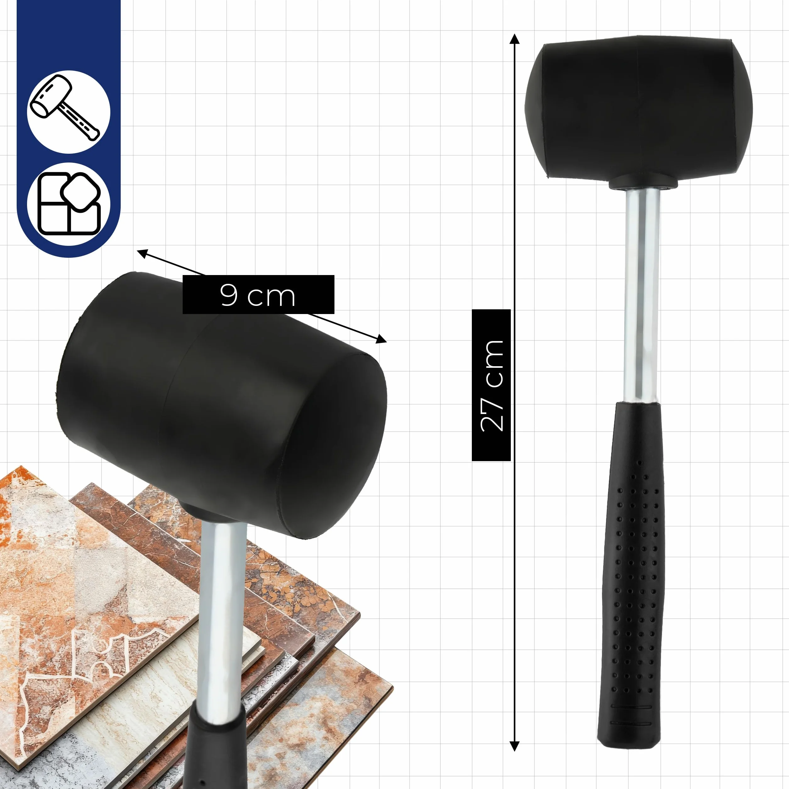 Młotek gumowy 350g metalowa rączka
