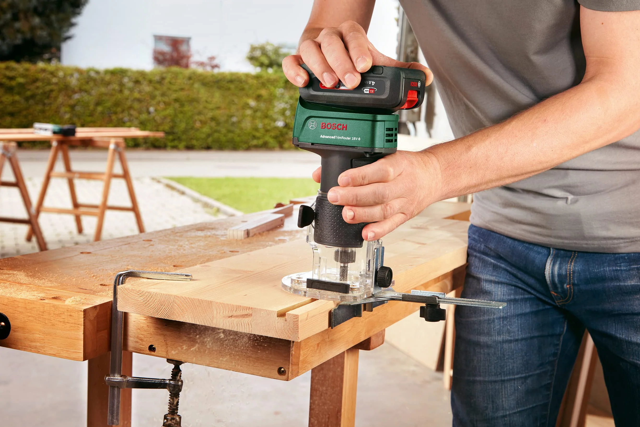 Bosch Accessories 1 x prowadnica równoległa (do Advanced TrimRouter 18V-8, akcesoria frezarka)
