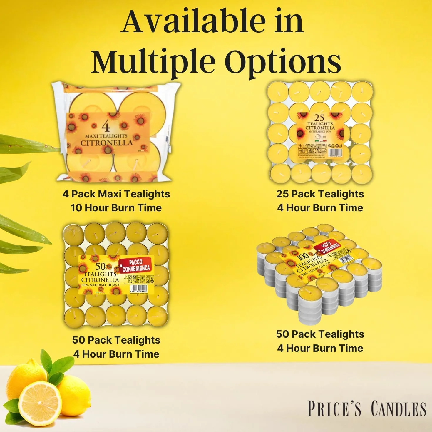 Price's Świece Citronella podgrzewacze zestaw 25 sztuk (seria Citronela)