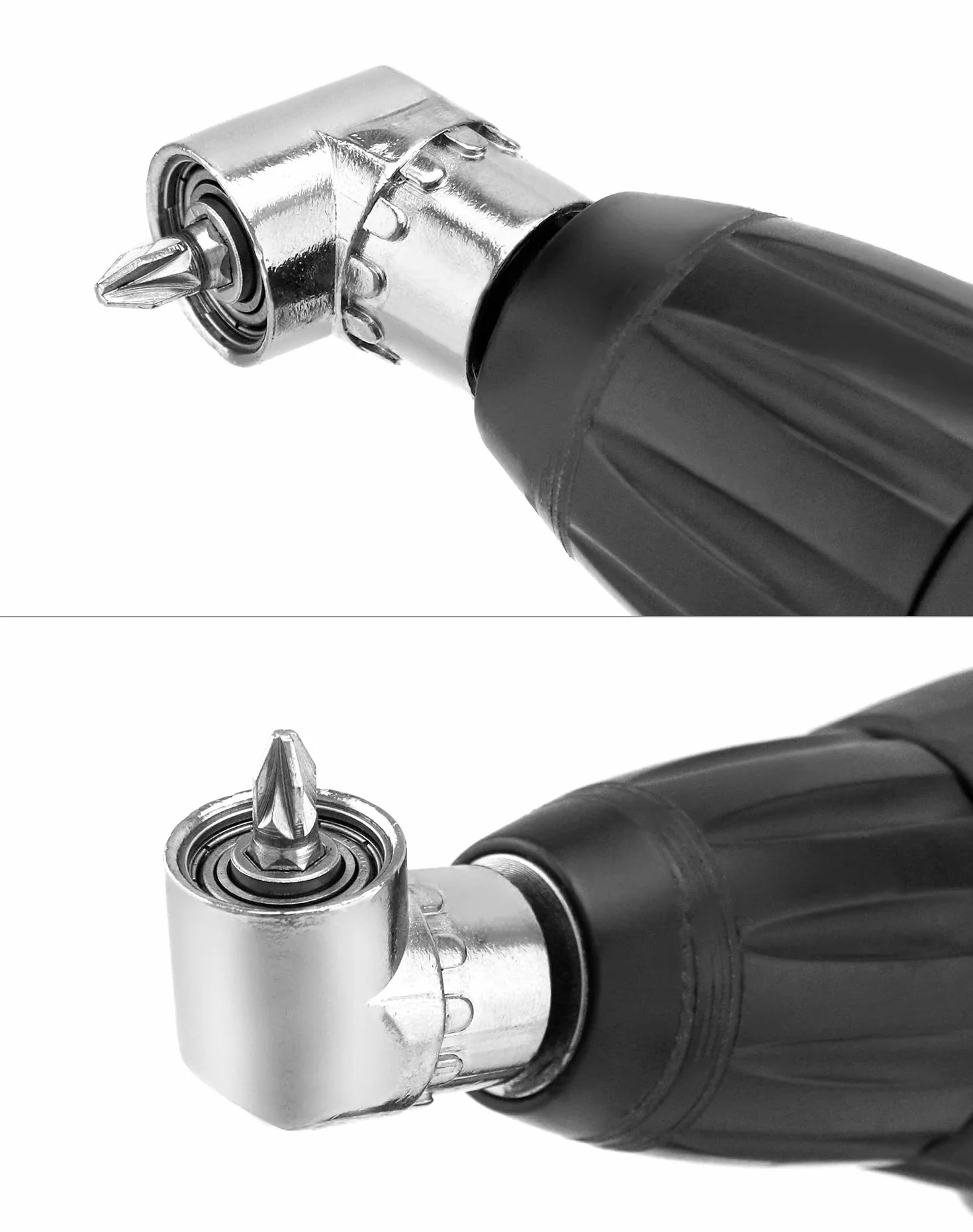 QWORK® 105 ° kątowy adapter do śrubokręta kątowego, szybkowymienny magnetyczny uchwyt na bity 1/4 cala z sześciokątnym wałem, wielofunkcyjna wiertarka kątowa