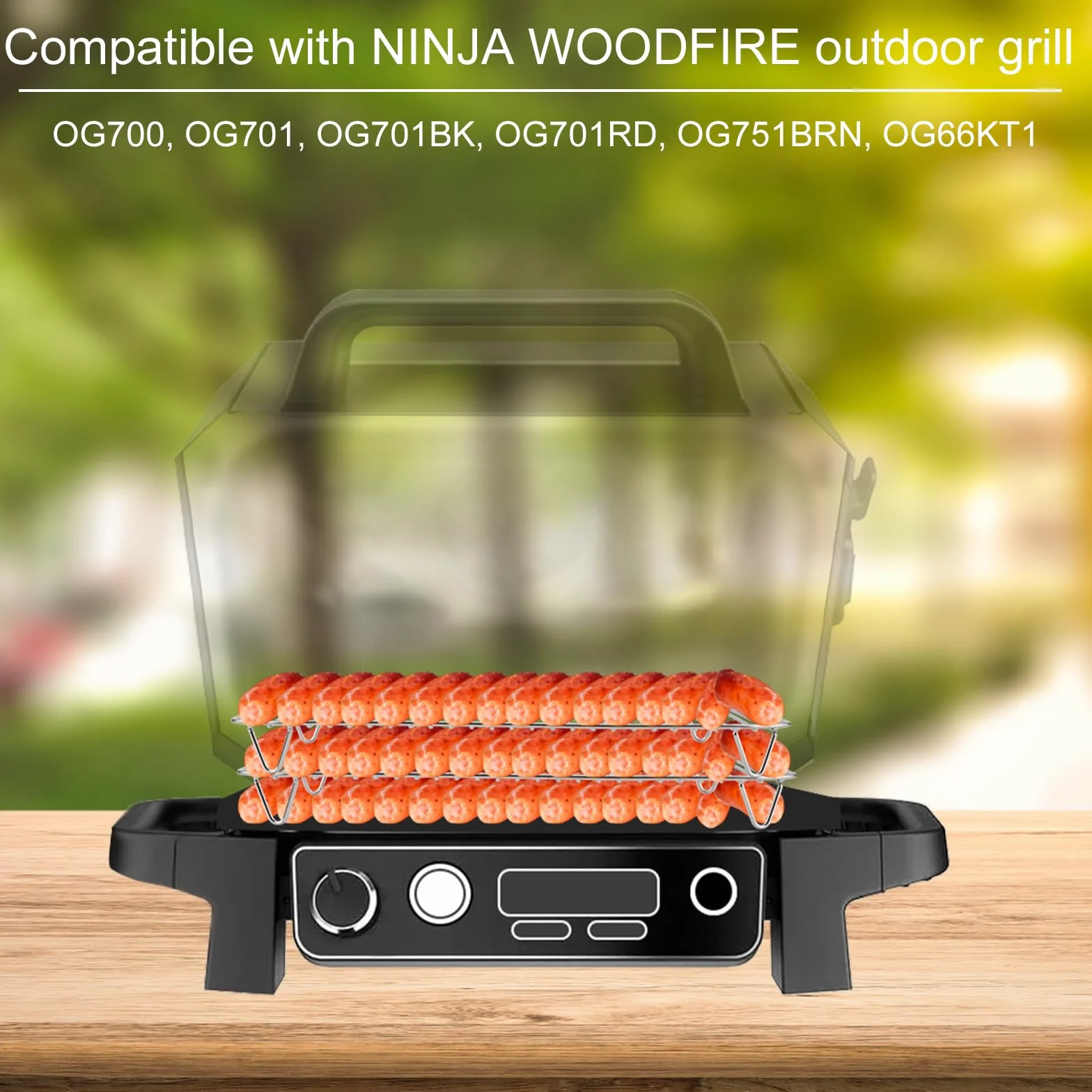 Stojak na Grilla do Ninja Woodfire, Zestaw Stojaków ze Stali Nierdzewnej do Ninja Woodfire Grill na Swiezym Powietrzu i Wedzarka Grill Kemping Piknik Akcesoria do Grilla