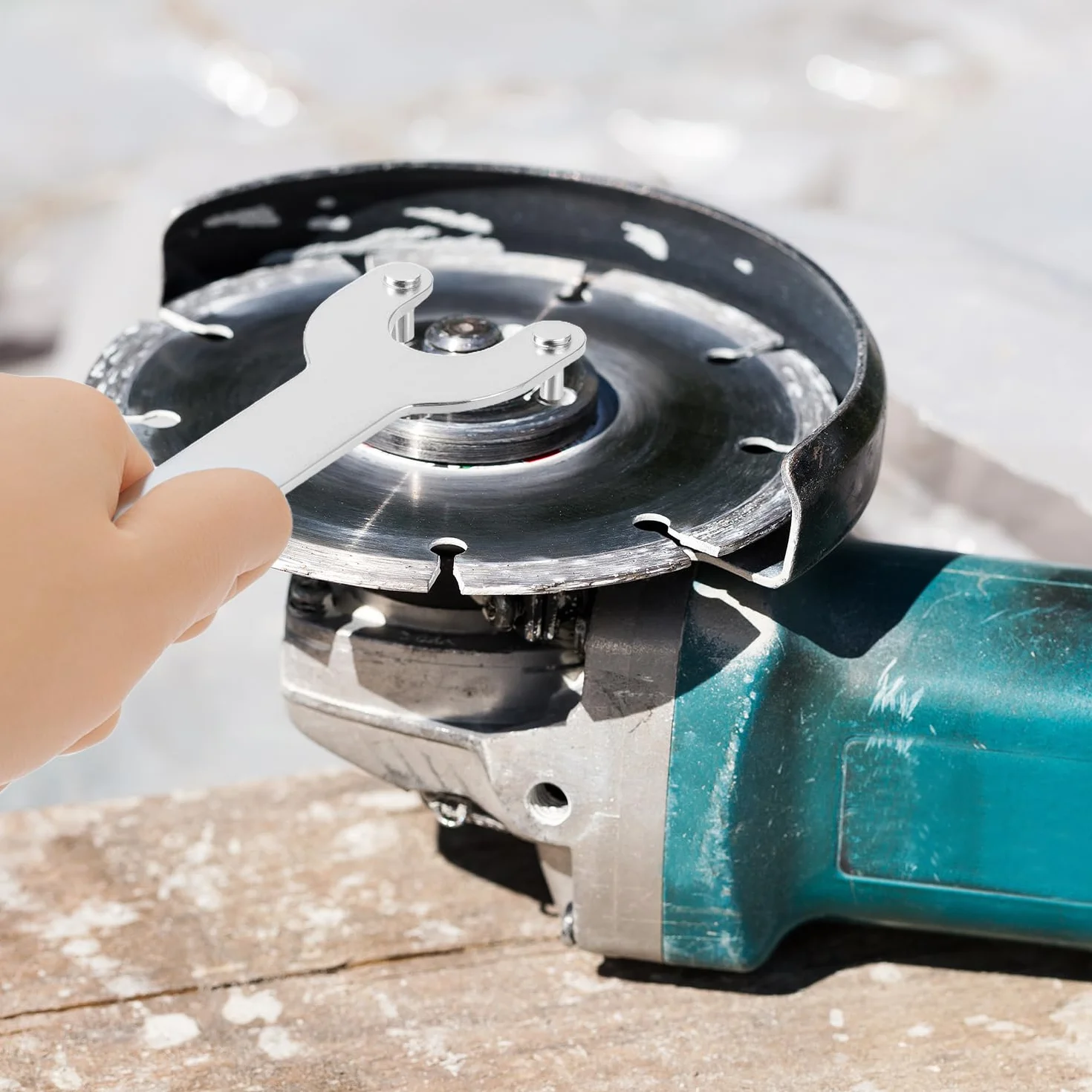 QWORK® Szlifierka kątowa zestaw kluczy kołnierzowych i kołnierzowych do uniwersalnej szlifierki kątowej 125 mm