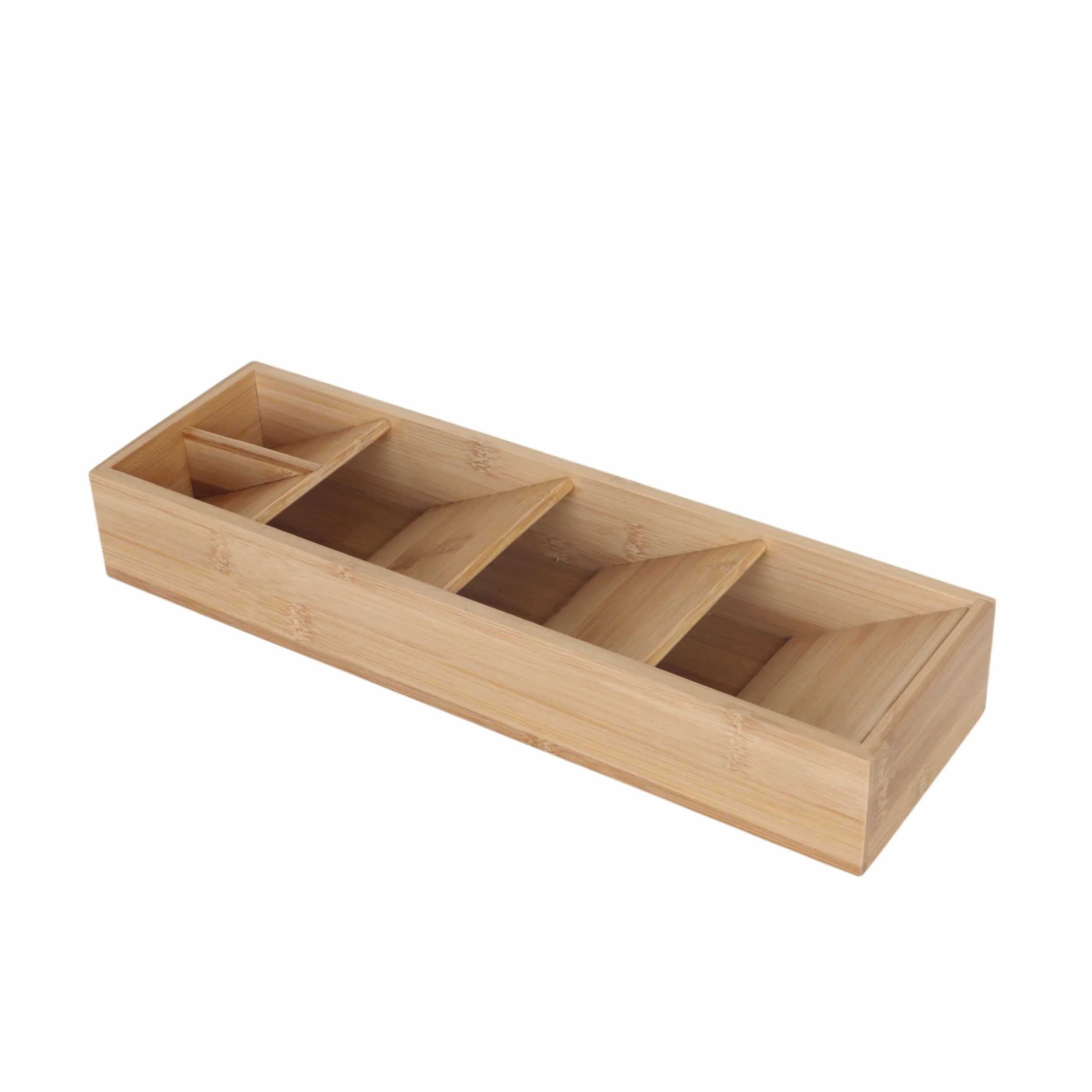 Relaxdays Organizer na sztućce 5 przegródek wkład bambusowy 40x12x6 cm