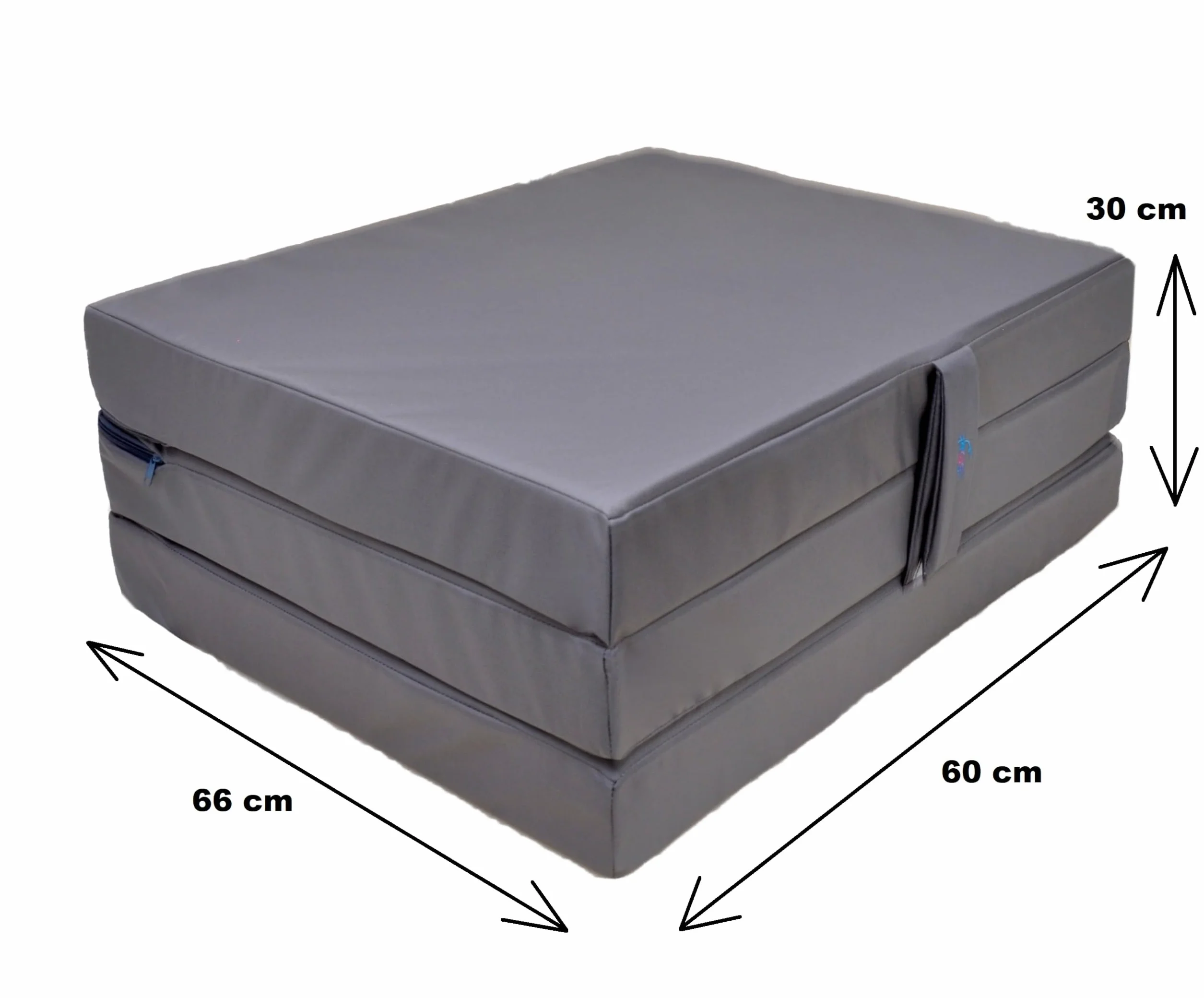 Składany materac 200x60x10 cm Wodoodporny Materac Kempingowy, 3-częściowy, Łóżko polowe, dla gości, Materac podłogowy, Materac do spania, kolor szary