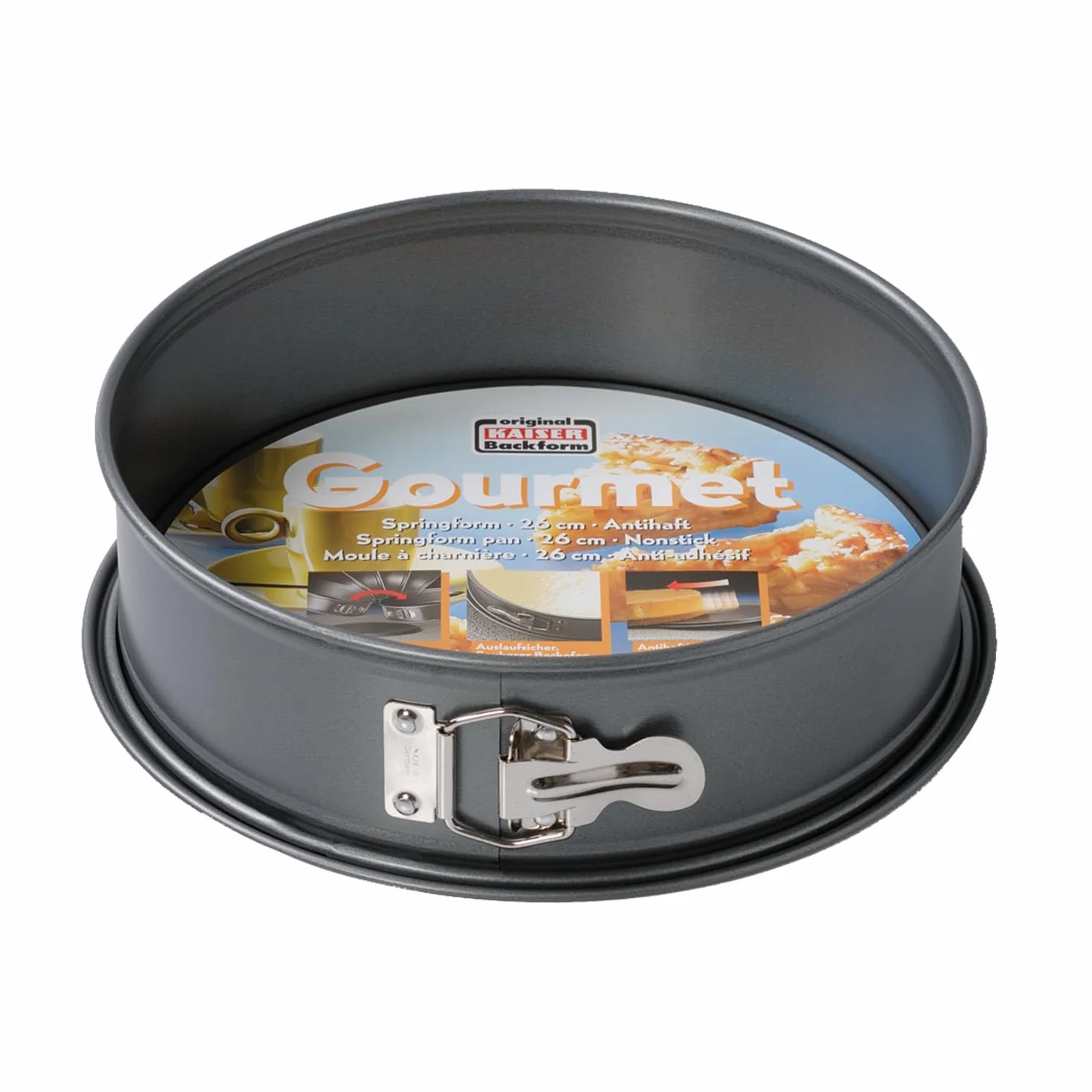 Kaiser Gourmet tortownica okrągła 24 cm forma do pieczenia z powłoką nieprzywierającą 230°C