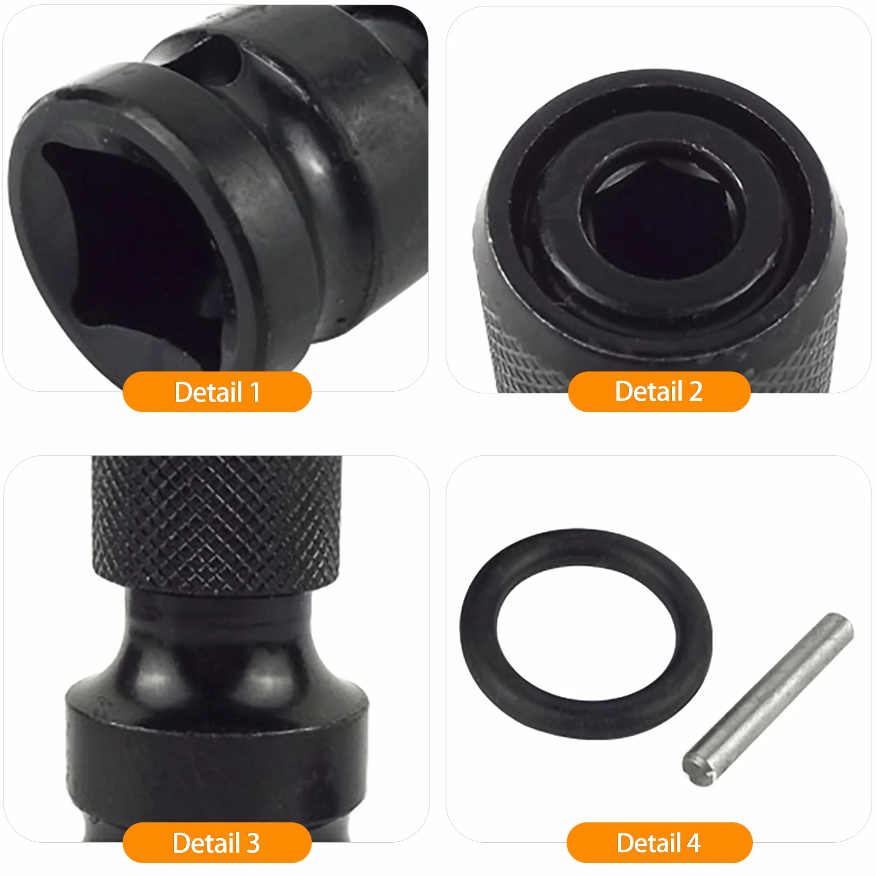 2 sztuki adapterów bitów 1/2 cala do kluczy udarowe, adapter do kluczy nasadowych 1/2 cala na 1/4 cala, adapter bitów do kluczy udarowe, adapter do kluczy nasadowych
