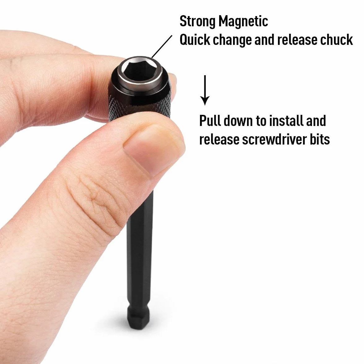 QWORK® 3 szt. 1/10.2 cm sześciokątny uchwyt na wkrętak nasadowy, magnetyczny zestaw adapterów przedłużających do śrub, nakrętek, wiertarki, sterownika, zestawu wierteł i sterownika ręcznego