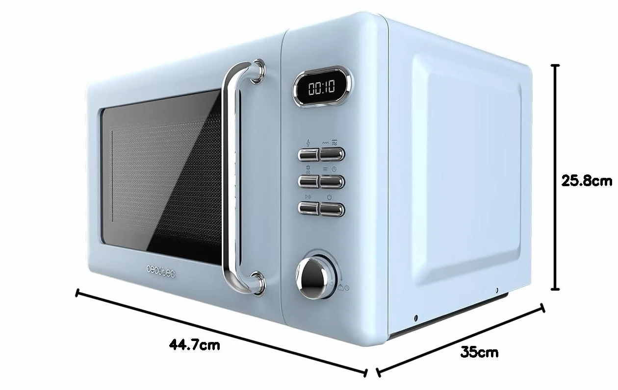 Cecotec Cyfrowa kuchenka mikrofalowa z grillem 20 L Proclean 5110 Retro Blue 700 W