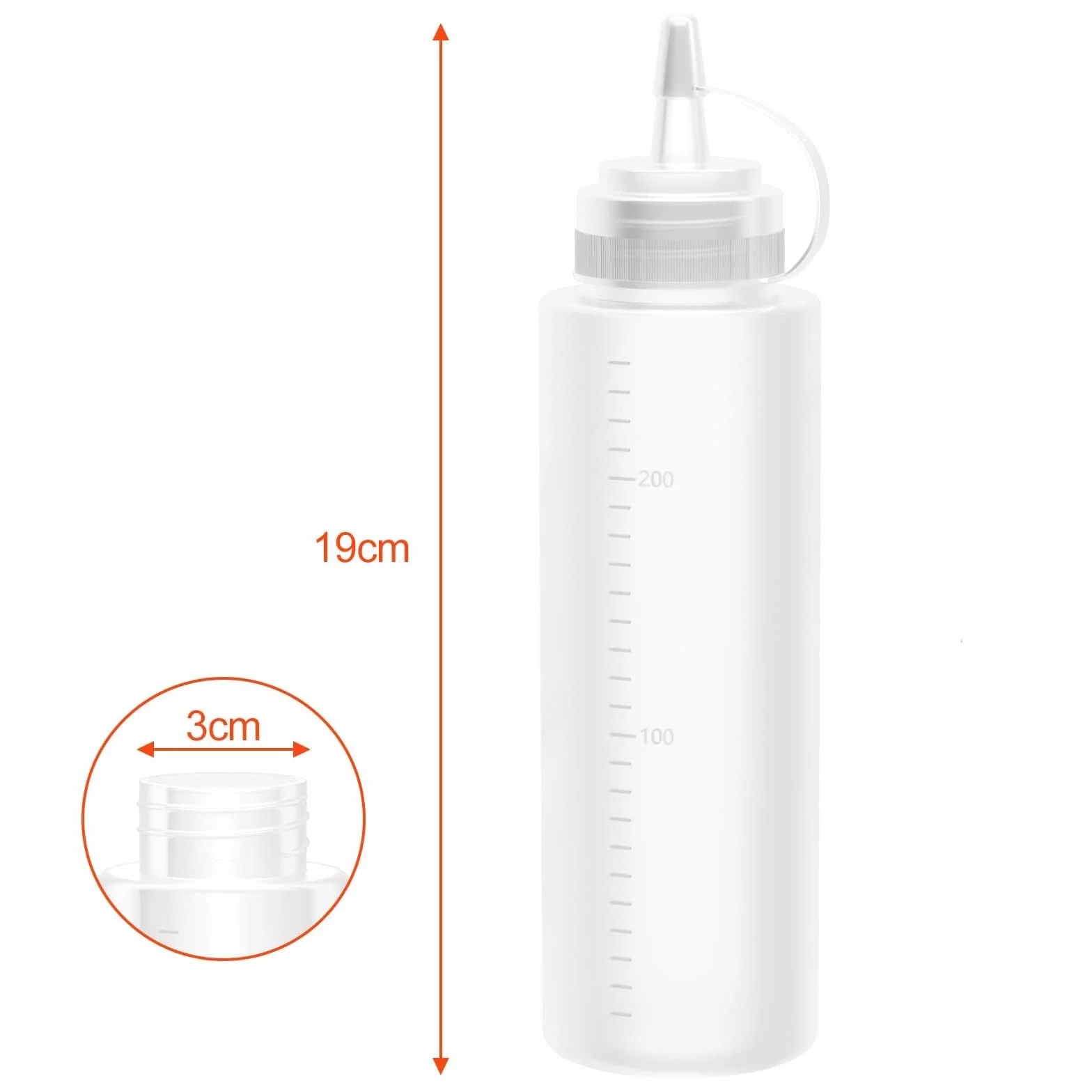 Butelka do wyciskania 250 ml 6 sztuk plastikowa bez BPA do sosu