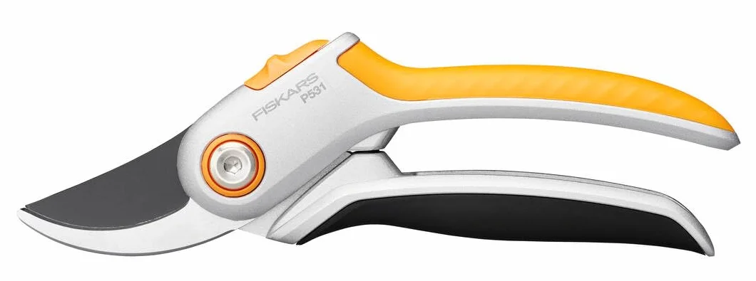 Fiskars Sekator boczny do świeżych gałęzi i gałązek, powłoka antyadhezyjna, stalowe ostrza/aluminiowe rączki, czarny/pomarańczowy, Plus, P531, 1057168