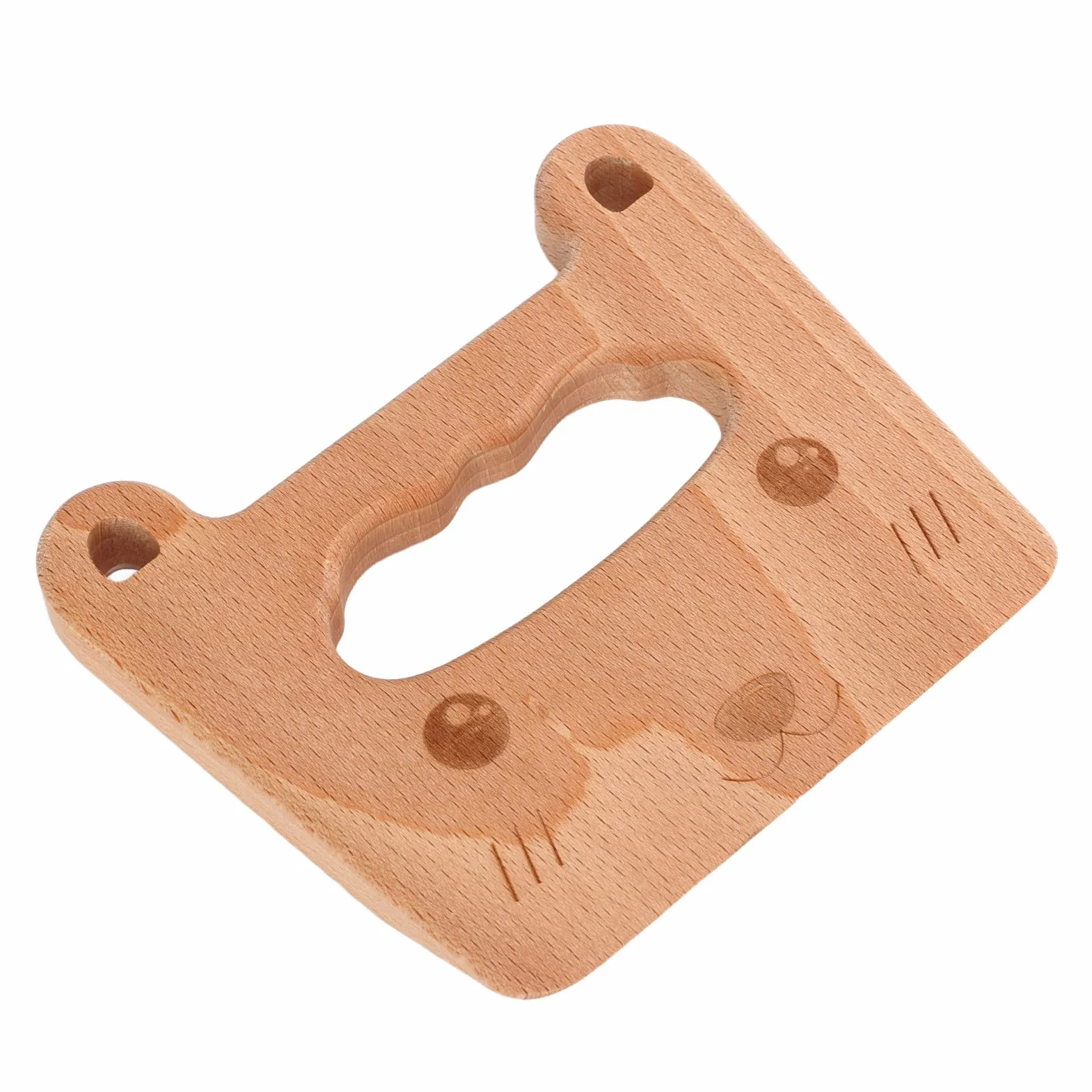 Drewniany Nóż Montessori dla Dziecka Ergonomiczny Nóż Kuchenny z Drewna Bukowego (Kot)