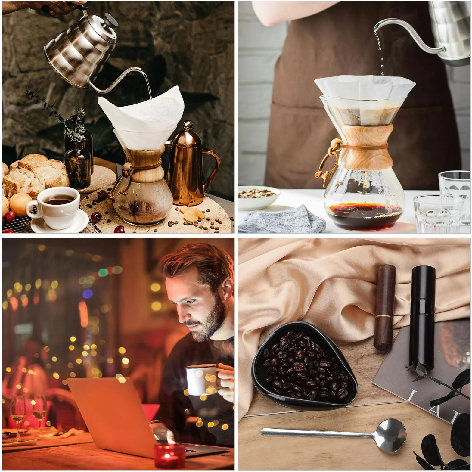 Zestaw Akcesoriów Kawowych: Kubek Dozowania 35g, Butelka z Rozpylaczem, Mieszadło Espresso, Łyżeczki, Ceramiczna Tacka