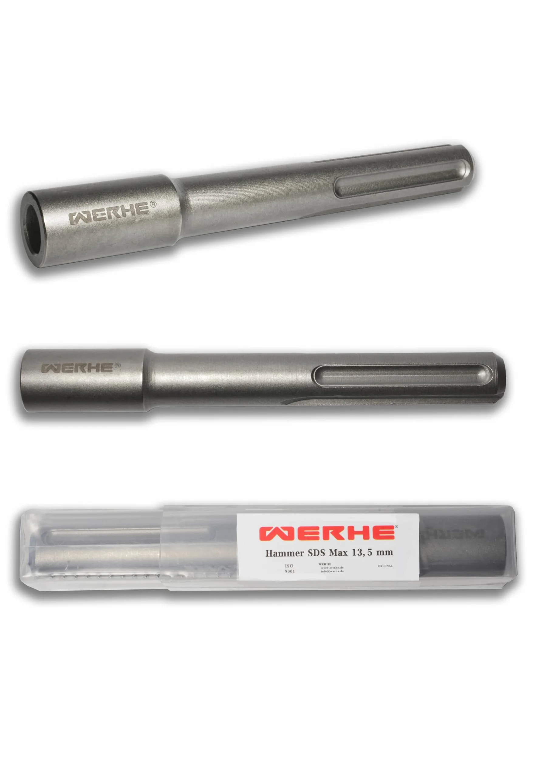 WERHE ® Wbijak do kotew gruntowych SDS-Max 13,5 x 35 x 260 mm – Wytrzymała stal do prętów uziomowych i kołków uziemiających – Kompatybilny z młotami udarowo-obrotowymi – Profesjonalna jakość