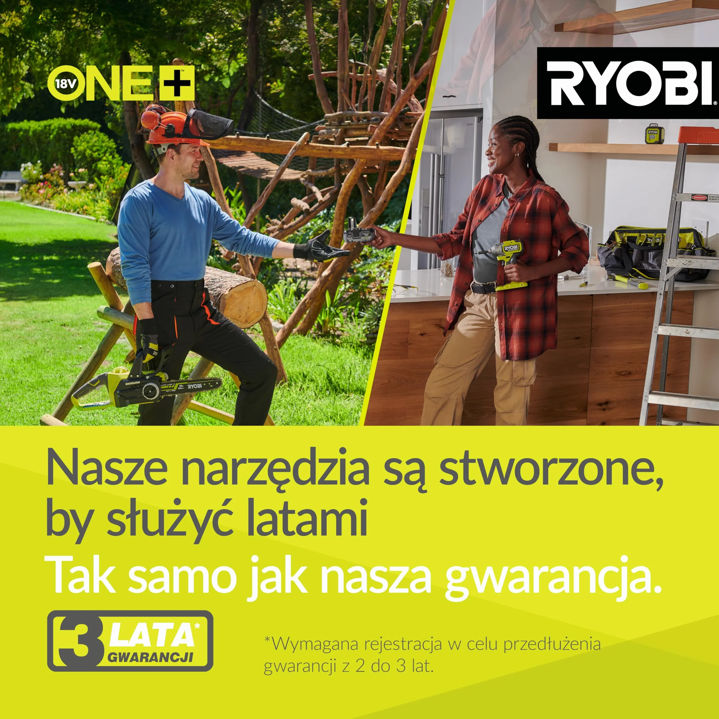 Ryobi Bezprzewodowa Kosiarka 18 V, OLM1833B, Szerokość Koszenia 33 cm, 5-Stopniowa Regulacja Wysokości Koszenia, od 25 mm do 65 mm, Kosz na Trawę 35 L, Wersja bez Akumulatora i Ładowarki
