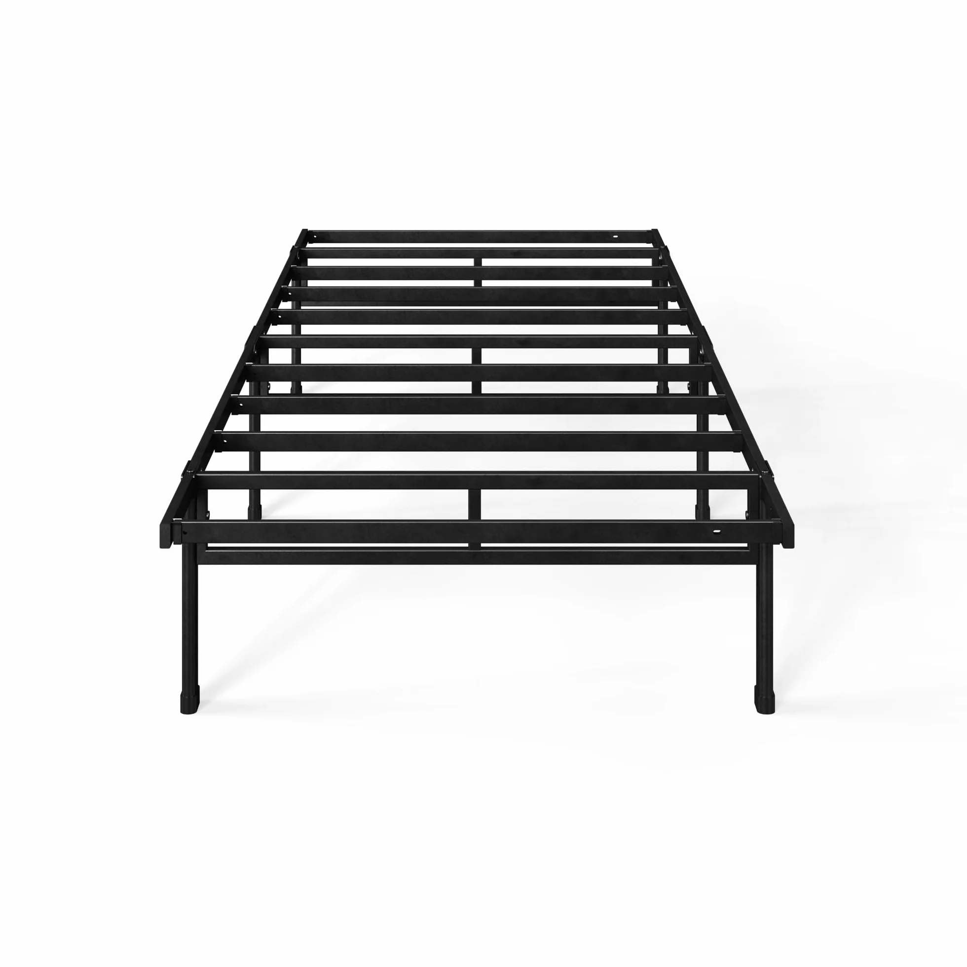 Zinus Justin łóżko 90 x 200 cm – wysokość 36 cm z miejscem do przechowywania pod łóżkiem – metalowa platforma – czarne