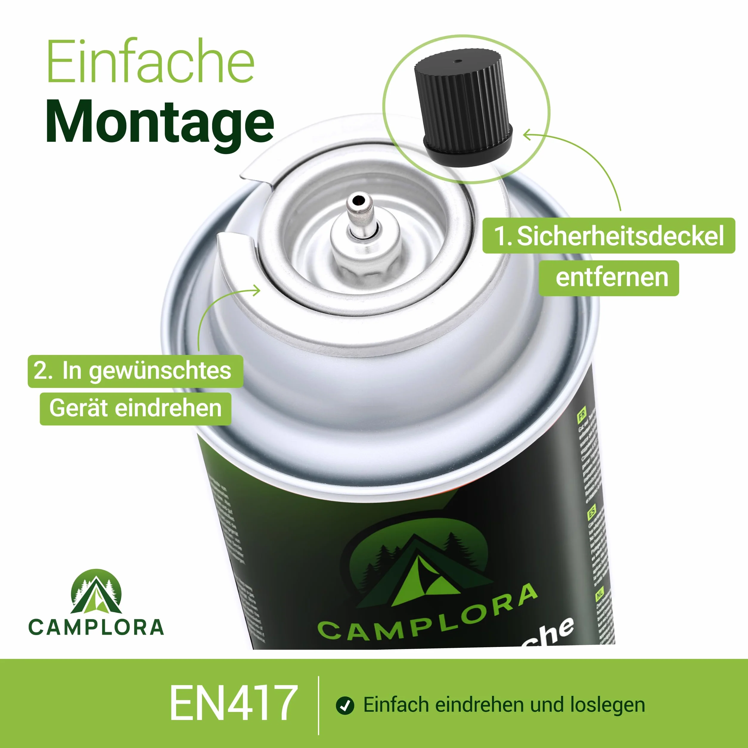 CAMPLORA 8 x 227 g butanu kartuszy gazowych z zaworem MSF-1a do grilla, kuchenki kempingowej, kuchenki gazowej, gazu kempingowego, kartuszy gazowych 227 g, butla gazowa z butanem