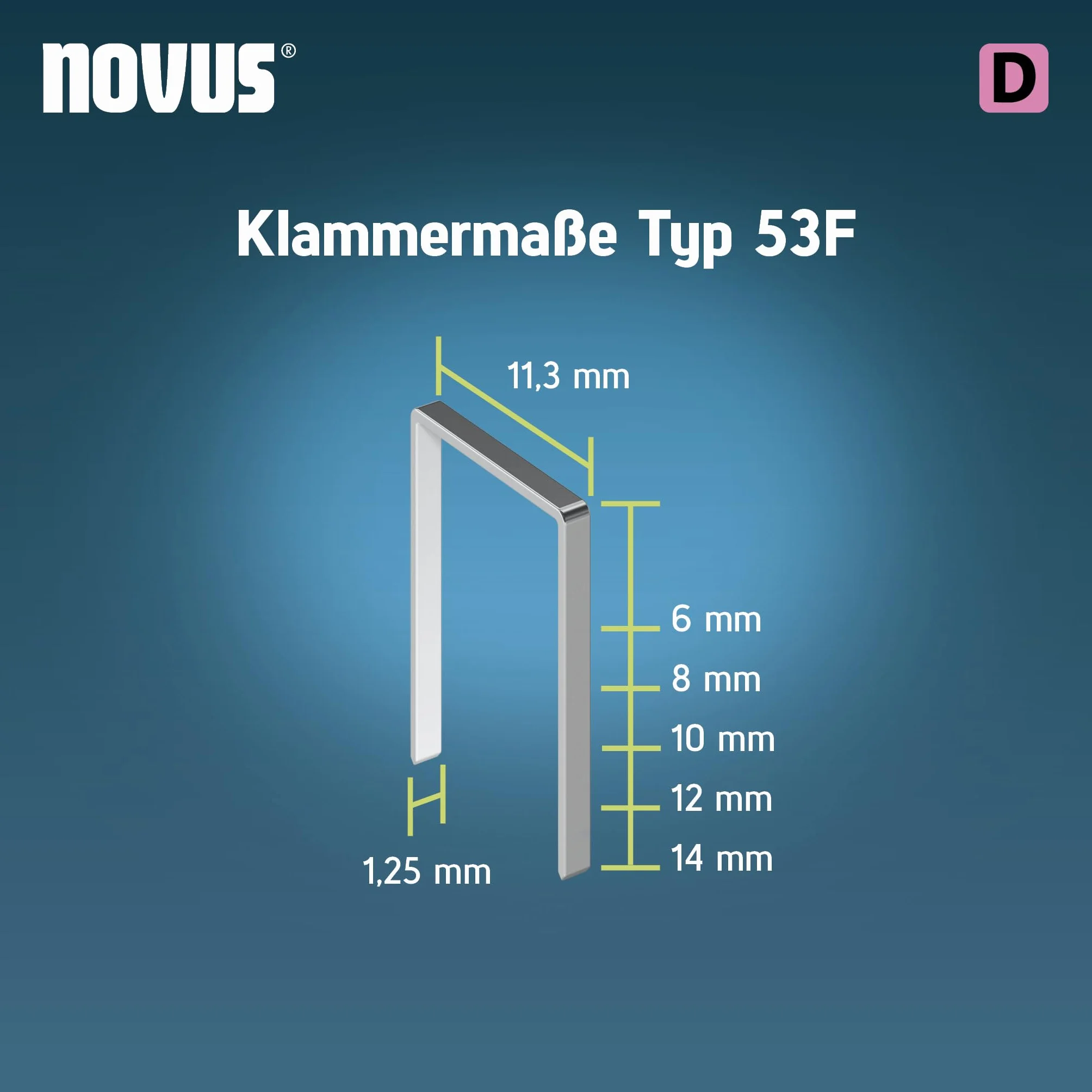 Novus Tools 042-0791 Zszywacz płaski D zszywacz typ 53F, szary, 12 mm