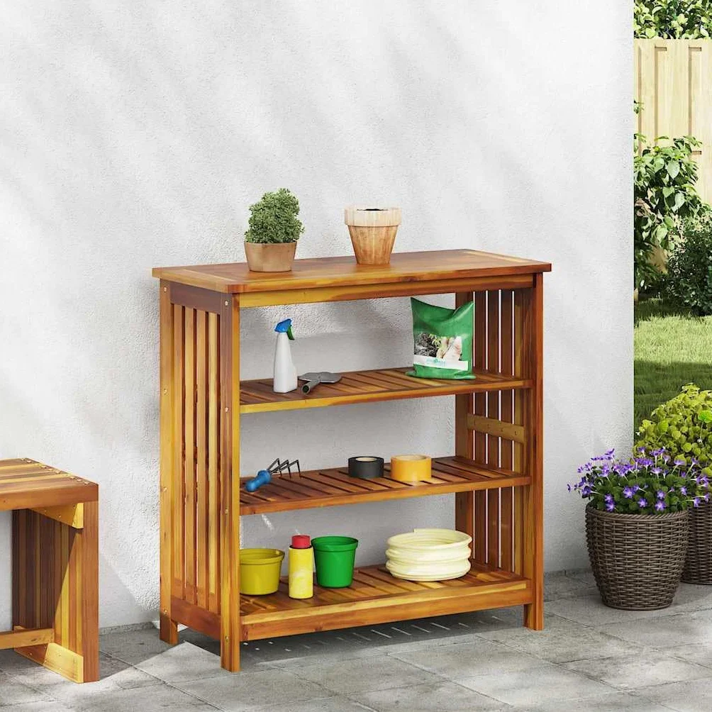 vidaXL Szafka ogrodowa Naturalny 90 x 40 x 90cm Lite Drewno Akacji, Ogród i taras, prostokątny, solidny kredens z akacji, nowoczesny, na narzędzia, meble odporne na warunki