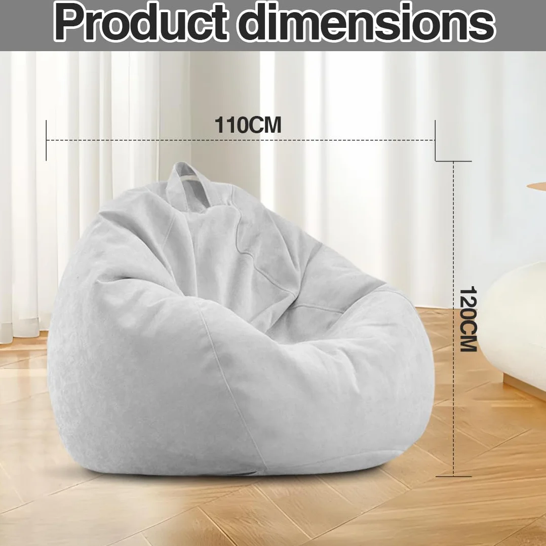 Worek do siedzenia dla dzieci i dorosłych, 100 x 120 cm worek do siedzenia dla dorosłych, duży worek gamingowy XL Bean Bag Chair, tylko pokrowiec bez wypełnienia, krzesło worek do siedzenia do wnętrz