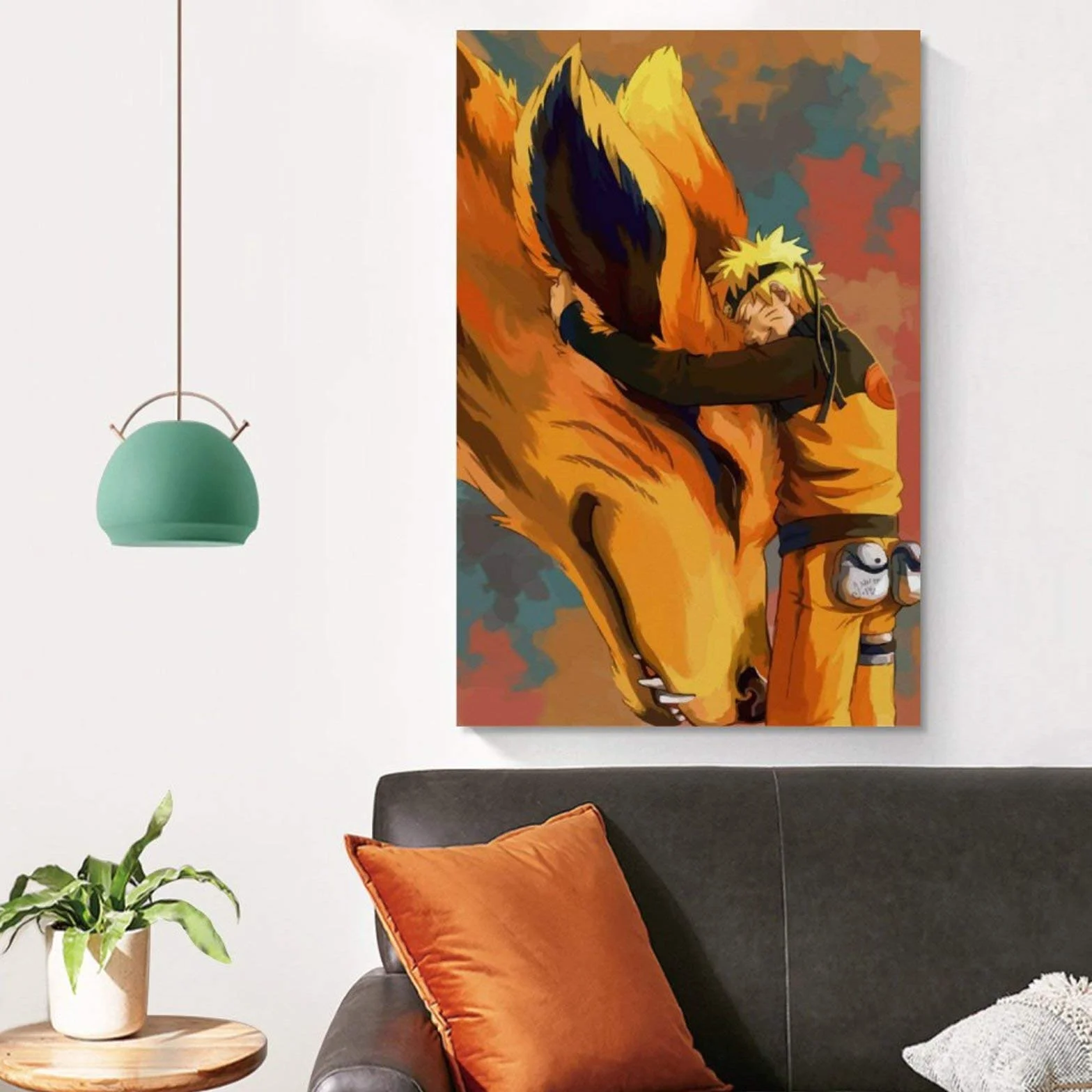 FANFF Urocze anime Naruto Kurama plakat dekoracyjny obraz na płótnie sztuka ścienna salon plakaty sypialnia obraz 16 x 24 cale (40 x 60 cm)