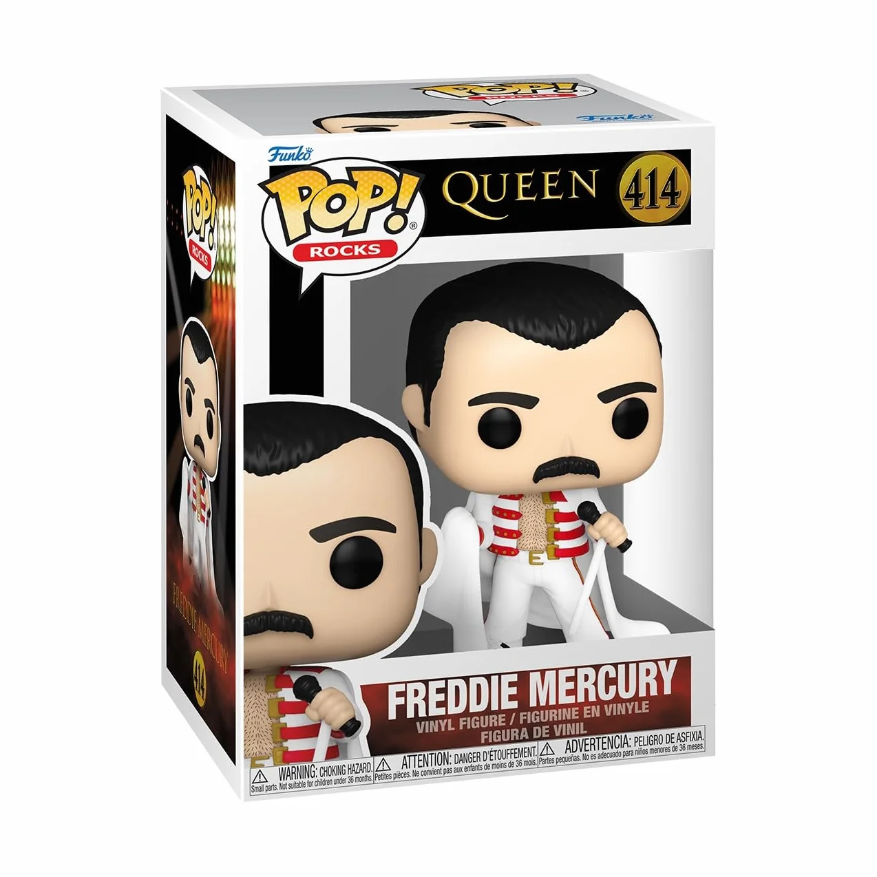 Funko Pop! Rocks: Queen - Freddie Mercury z peleryną - kolekcjonerska figurka winylowa - pomysł na prezent - oficjalny towar - zabawki dla dzieci i dorosłych - fanów muzyki