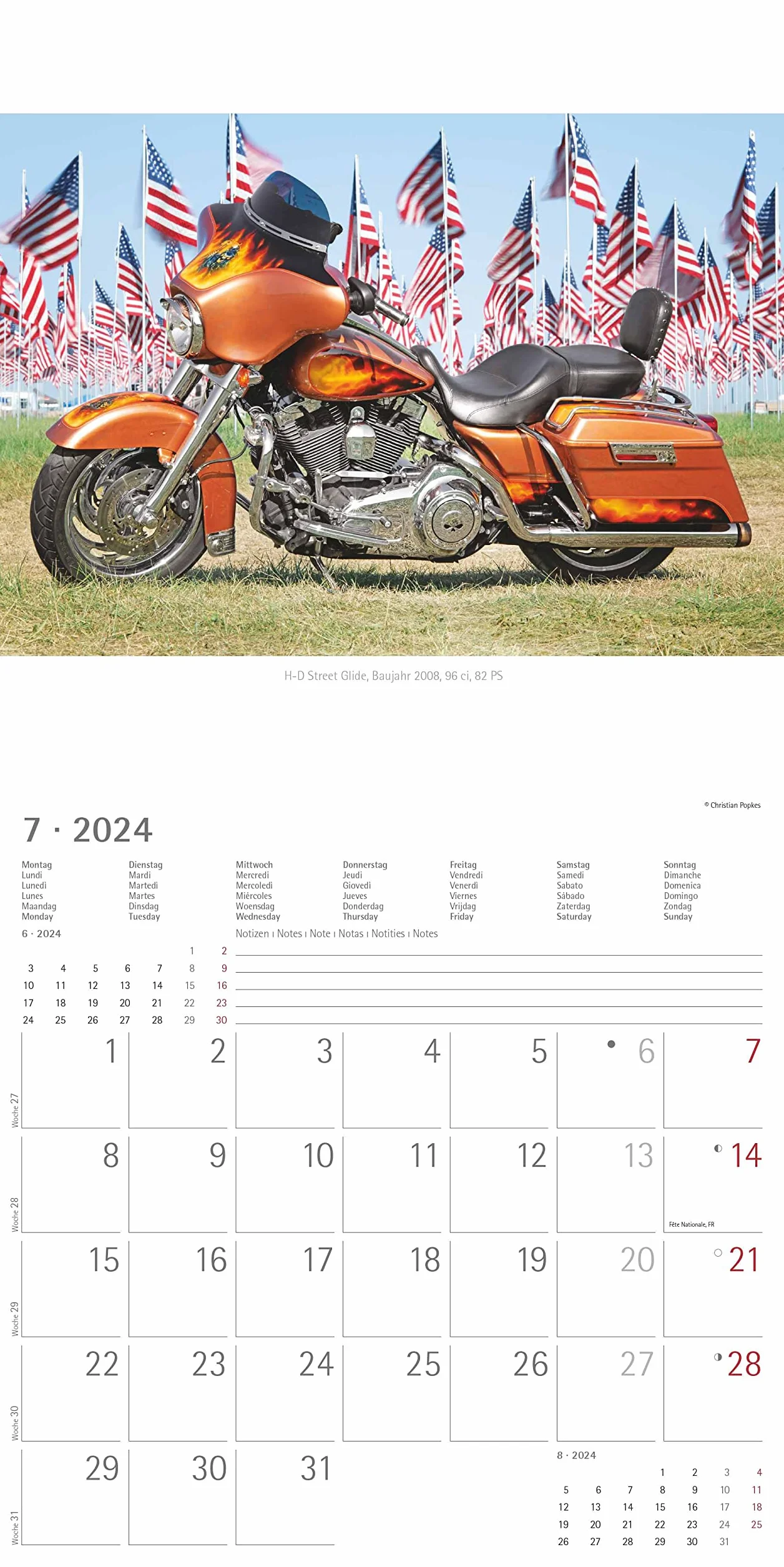 Harleys 2024 - Broschürenkalender 30x30 cm (30x60 geöffnet) - Kalender mit Platz für Notizen - Motorräder - Bildkalender - Wandplaner - Harley-Davidson