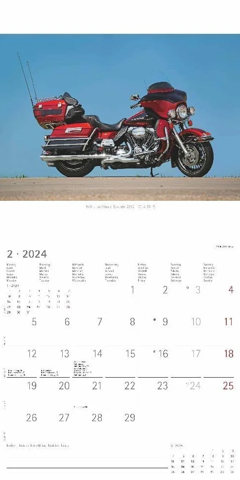Harleys 2024 - Broschürenkalender 30x30 cm (30x60 geöffnet) - Kalender mit Platz für Notizen - Motorräder - Bildkalender - Wandplaner - Harley-Davidson