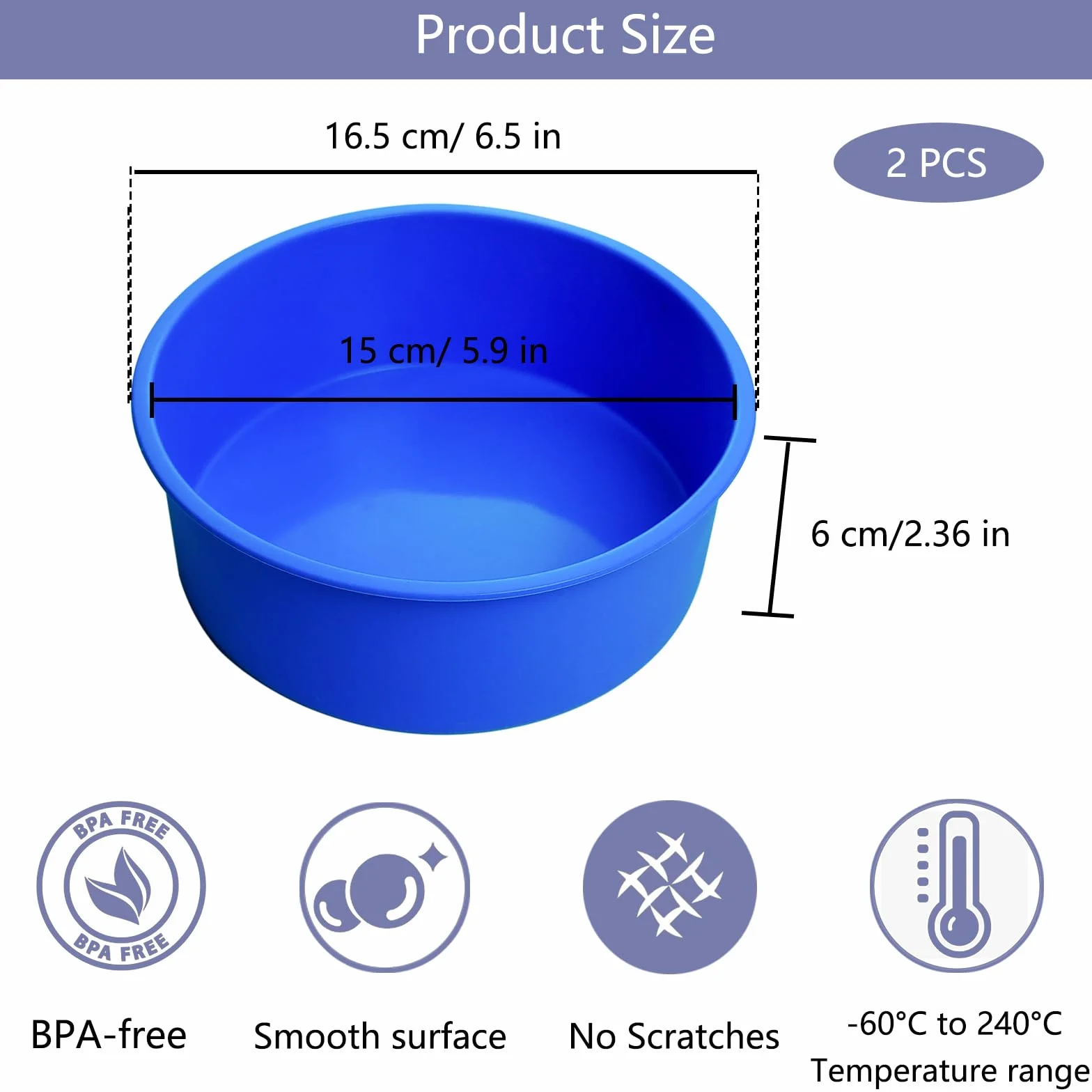 Silikonowa forma do pieczenia ciast 15 cm nieprzywierająca bez BPA niebieska