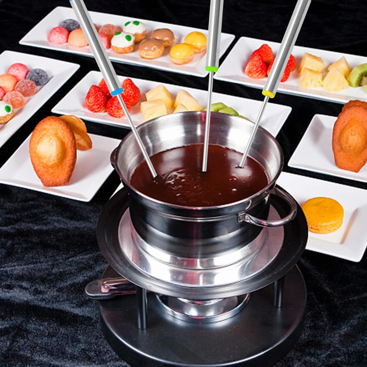12 Sztuk Widelców Hot Pot Ze Stali Nierdzewnej - Sztućce Do Fondue, Pralinek i Czekolady - Zestaw Do Fondue Czekoladowego