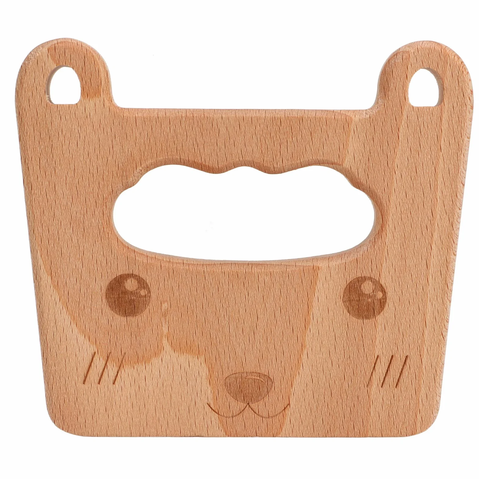 Drewniany Nóż Montessori dla Dziecka Ergonomiczny Nóż Kuchenny z Drewna Bukowego (Kot)
