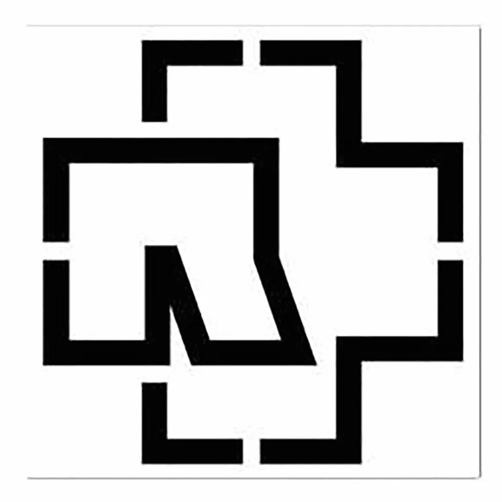 Rammstein Naklejka czarne Aufkleber Schwarz "Logo", 100 x 100 mm, oficjalne produkty zespołu