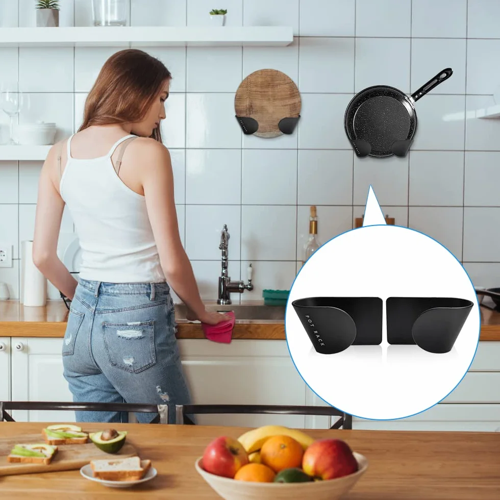 GIRAFEDA Uchwyt na Pokrywkę Garnka, Samoprzylepny, Ścienny do Domu i Kuchni (10 Sztuk)