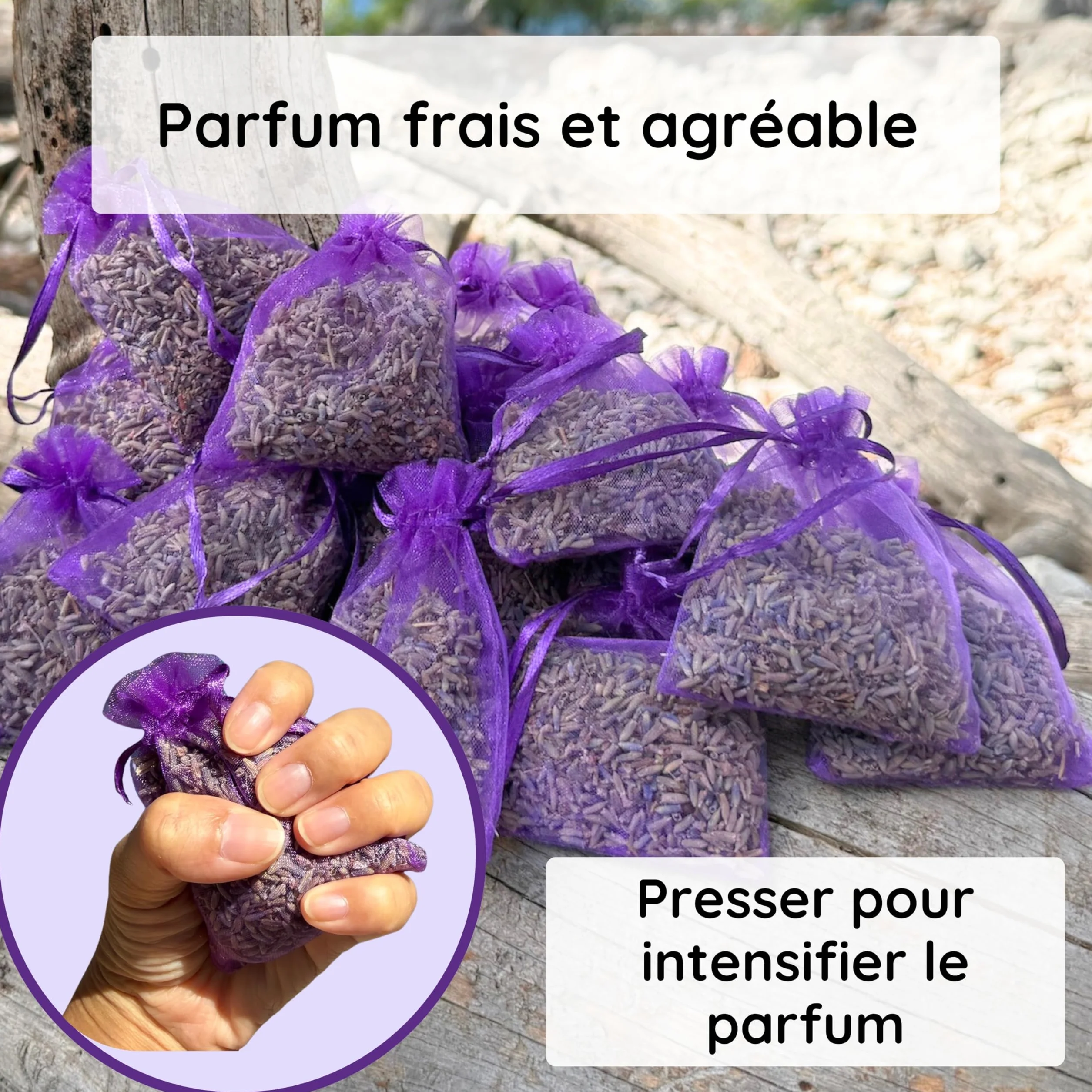 LAVENS | 20 pachnących torebek z lawendą | Origine Provence Francja | 120 G | Torba zapachowa do szafki, na pranie i szafę. Wysokiej jakości suszona lawenda o intensywnym zapachu.